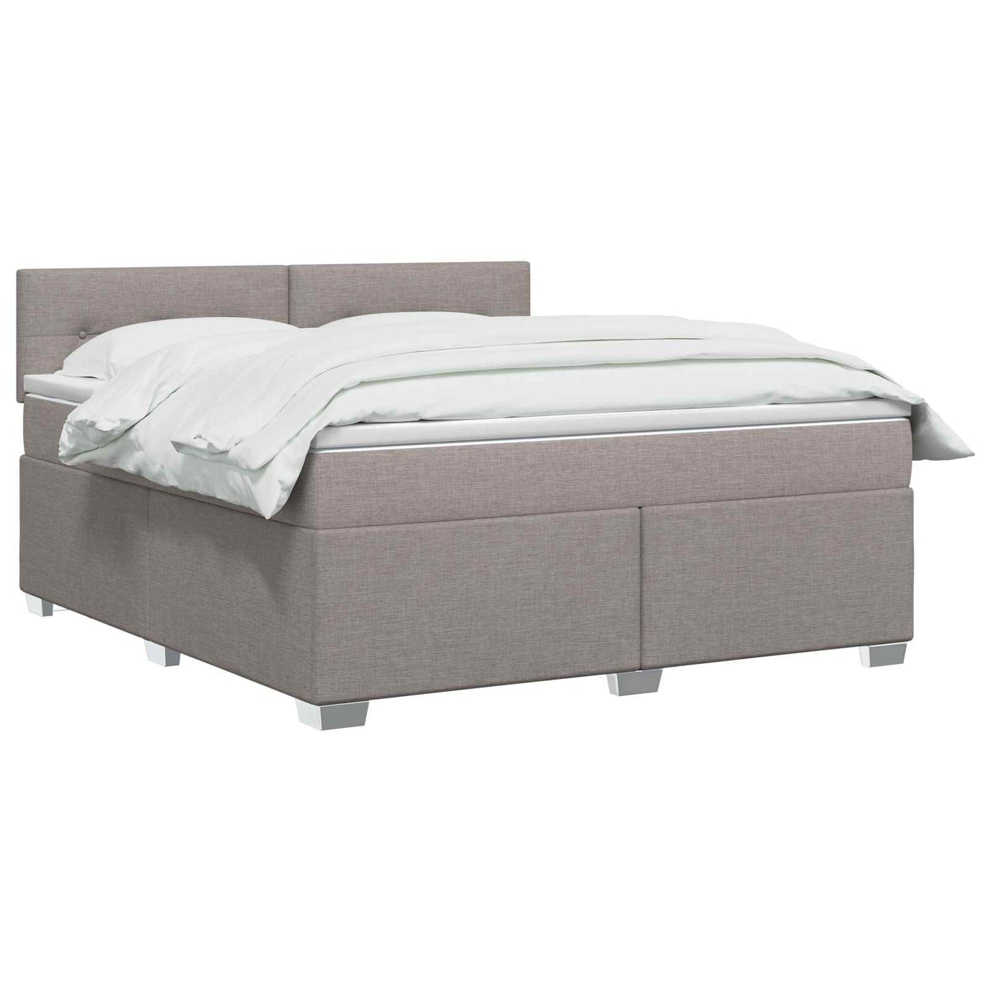 vidaXL Κρεβάτι Box Spring με Στρώμα και LED Taupe 180 x 200 cm Ύφασμα