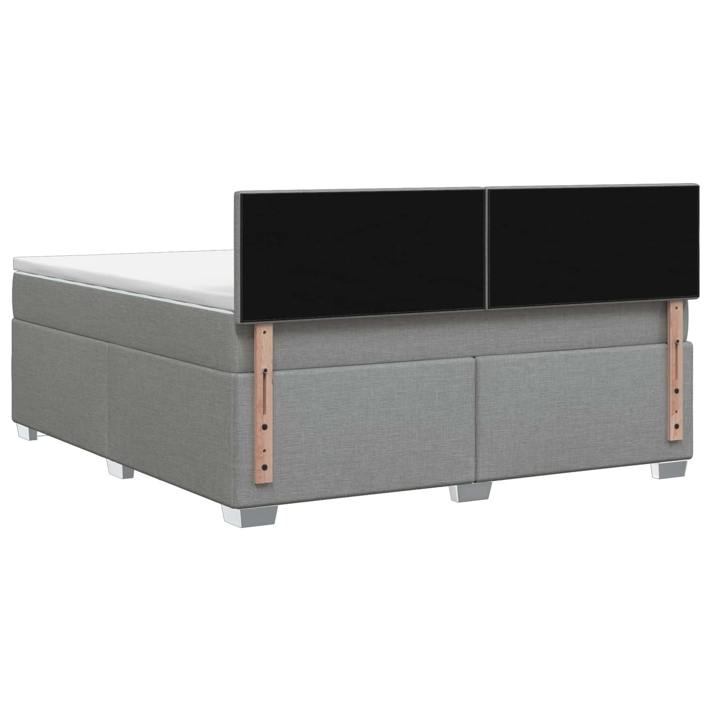 vidaXL Κρεβάτι Box Spring με Στρώμα και LED Ανοιχτό γκρι 180 x 200 cm