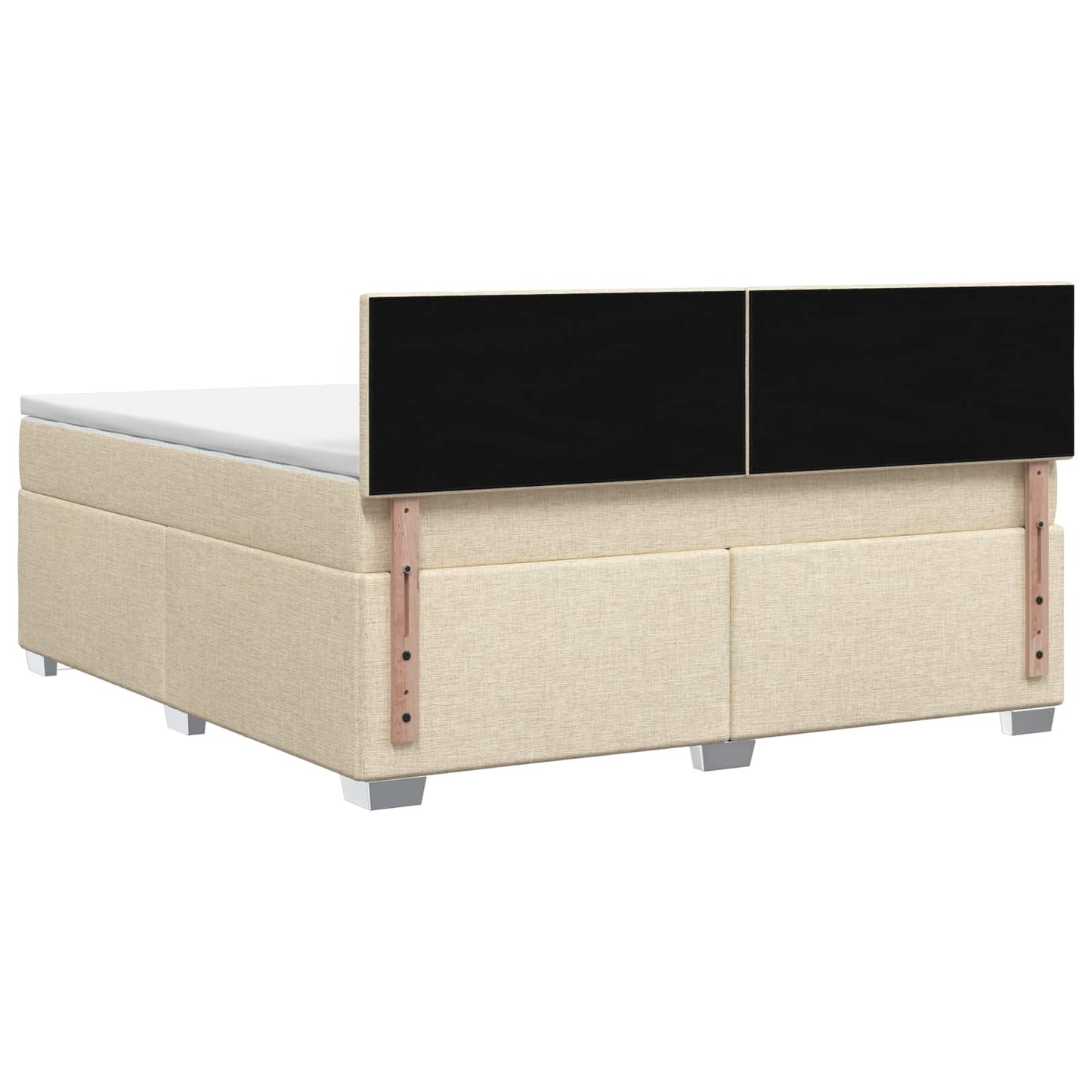 vidaXL Κρεβάτι Box Spring με Στρώμα και LED Κρεμ 180 x 200 cm Ύφασμα