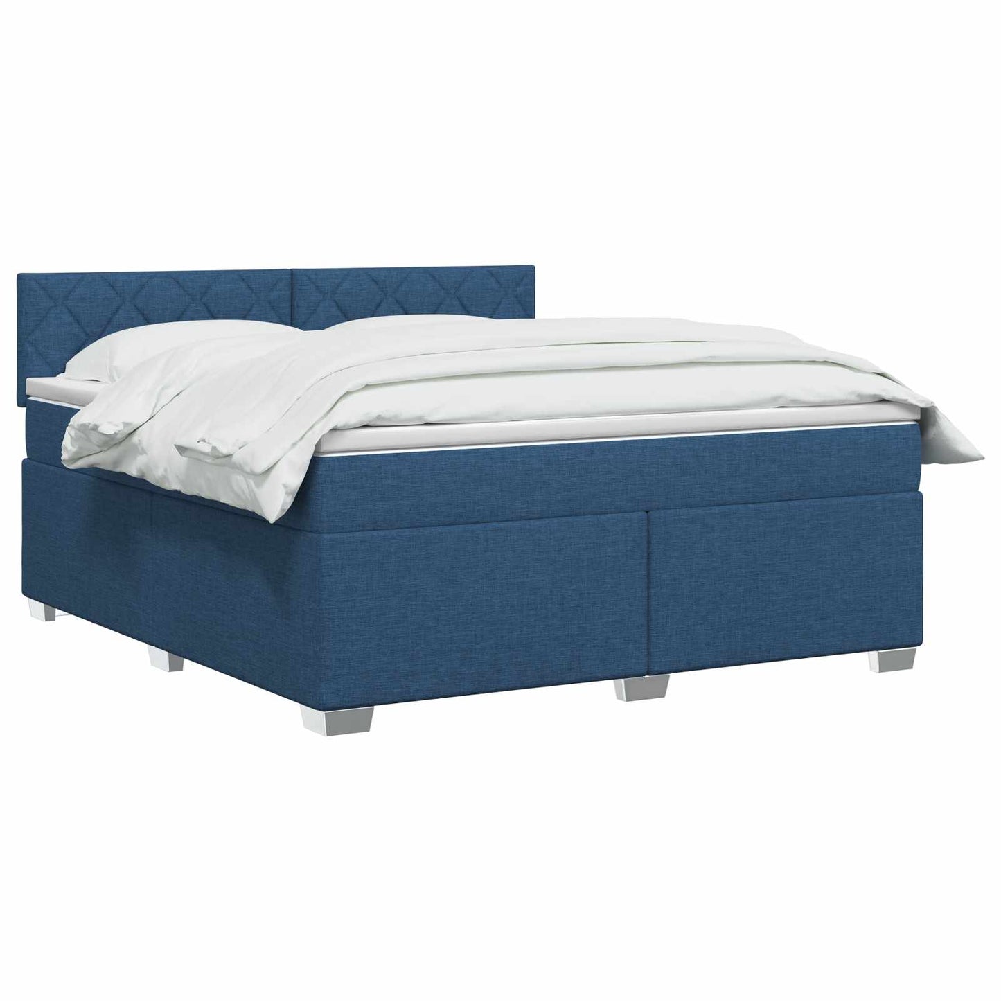 vidaXL Κρεβάτι Box Spring με Στρώμα και LED Μπλε 180 x 200 cm Ύφασμα