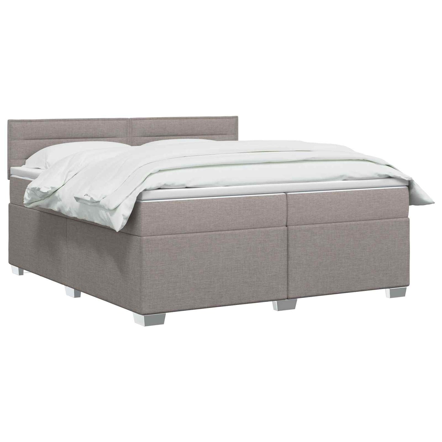 vidaXL Κρεβάτι Box Spring με Στρώμα και LED Taupe 200 x 200 cm Ύφασμα