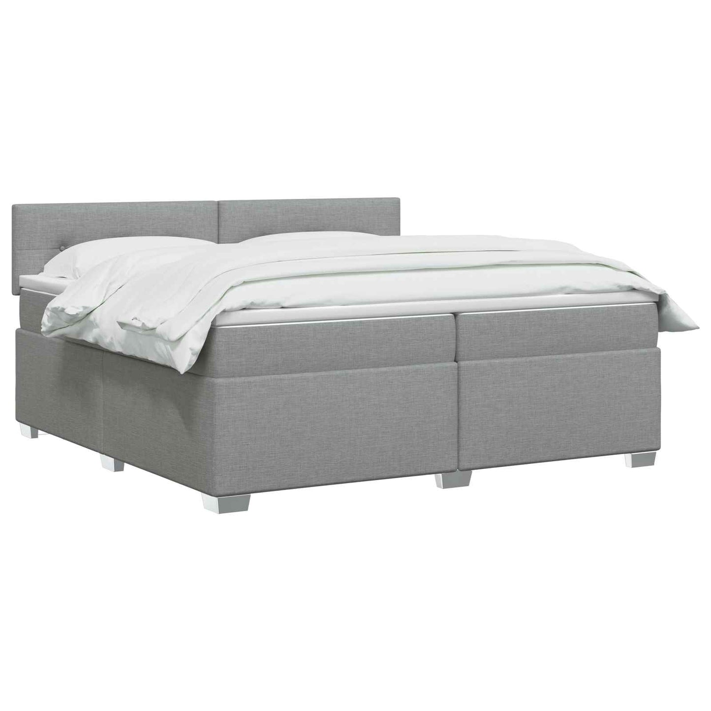 vidaXL Κρεβάτι Box Spring με Στρώμα και LED Ανοιχτό γκρι 200 x 200 cm