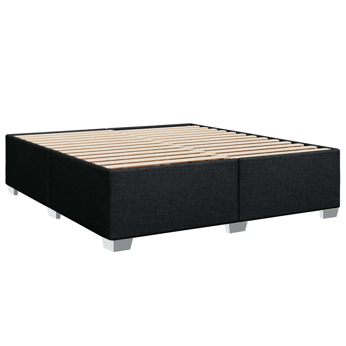 vidaXL Κρεβάτι Box Spring με Στρώμα και LED Μαύρο 200 x 200 cm Ύφασμα