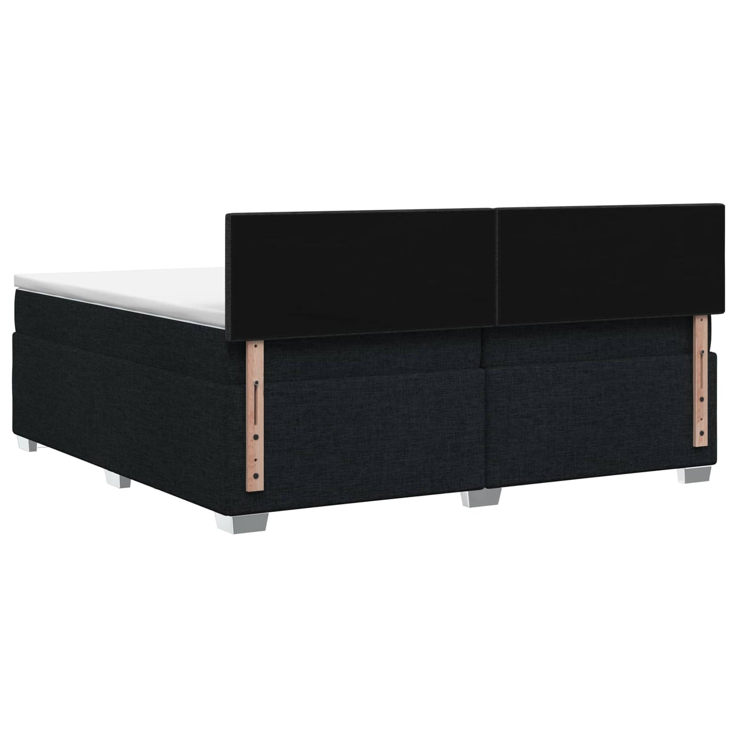 vidaXL Κρεβάτι Box Spring με Στρώμα και LED Μαύρο 200 x 200 cm Ύφασμα