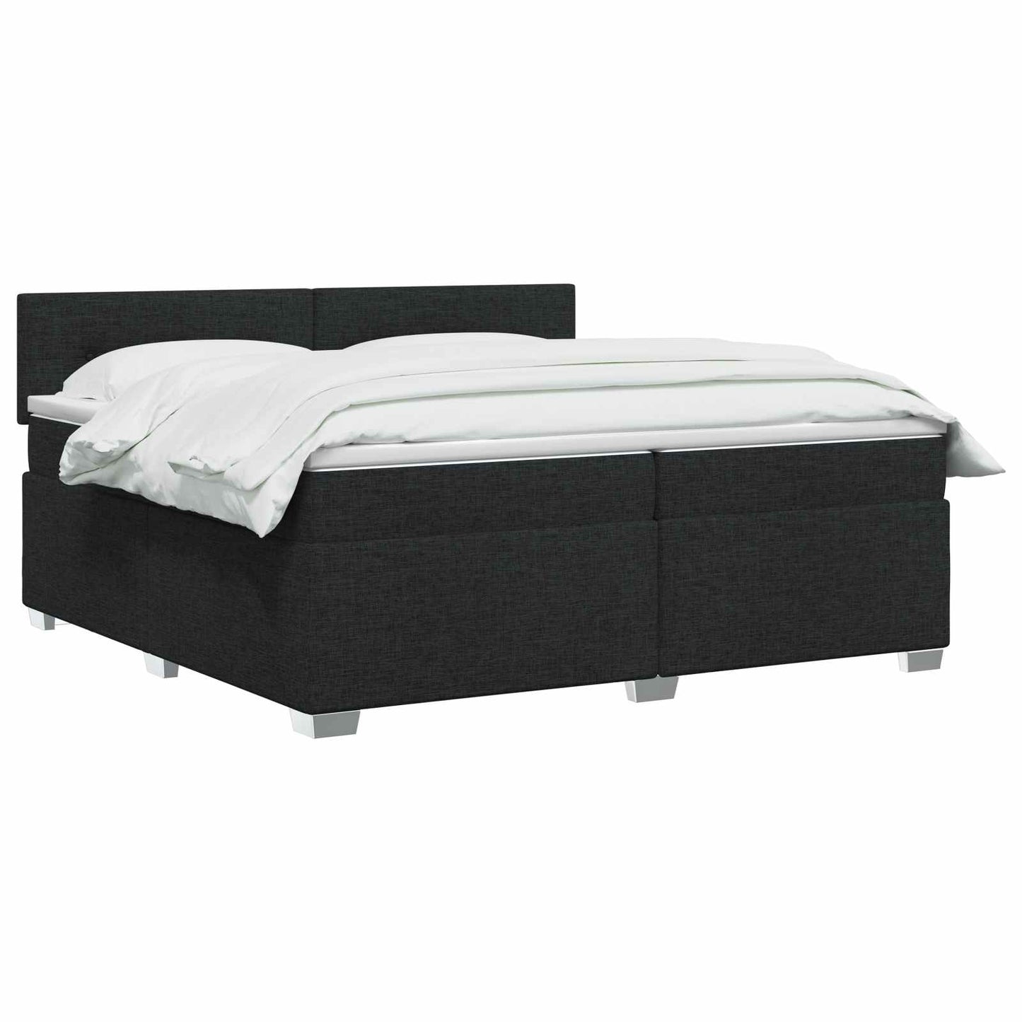 vidaXL Κρεβάτι Box Spring με Στρώμα και LED Μαύρο 200 x 200 cm Ύφασμα