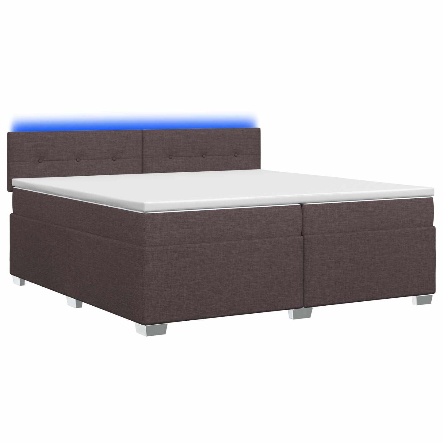 vidaXL Κρεβάτι Box Spring με Στρώμα και LED Σκούρο Καφέ 200 x 200 cm