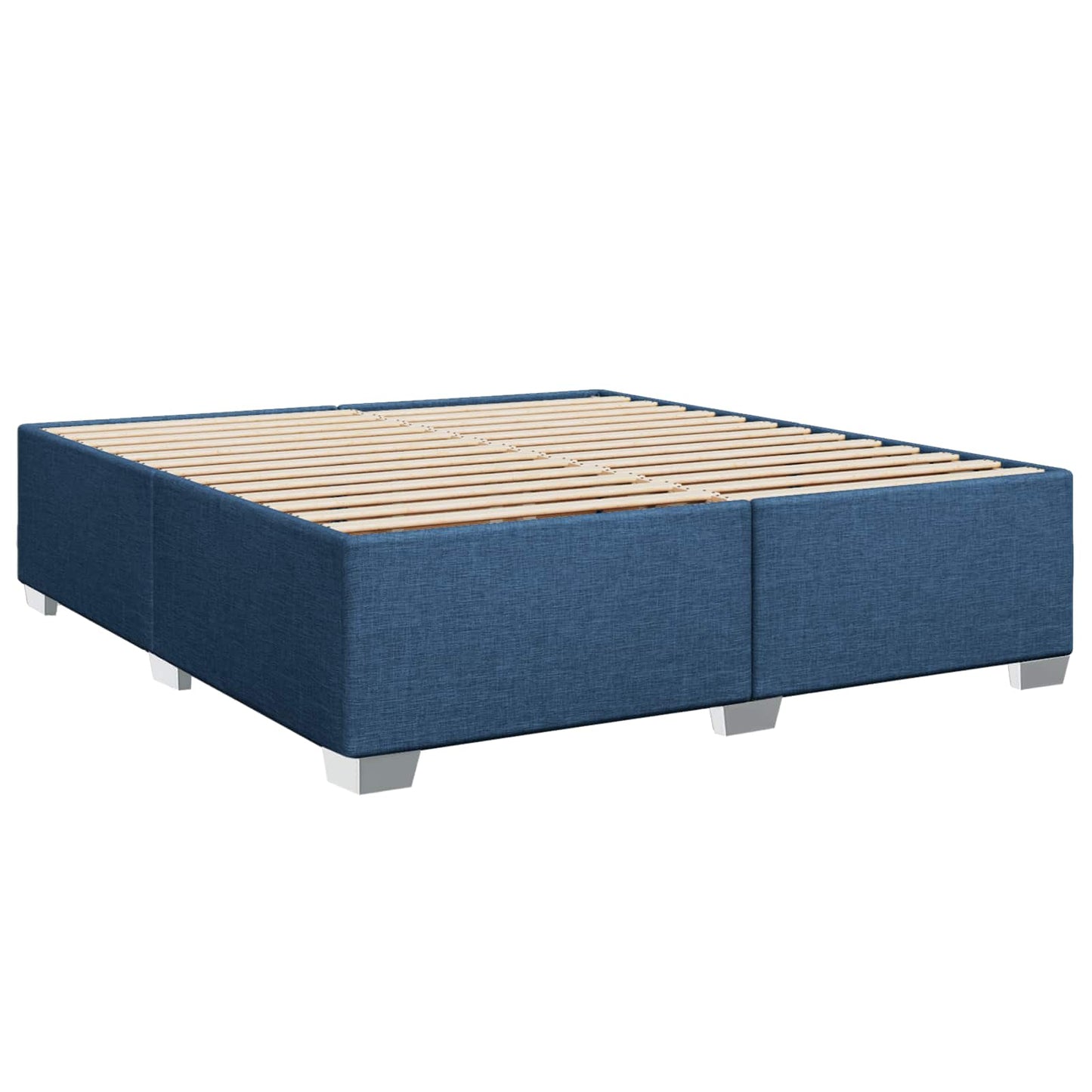 vidaXL Κρεβάτι Box Spring με Στρώμα και LED Μπλε 200 x 200 cm Ύφασμα