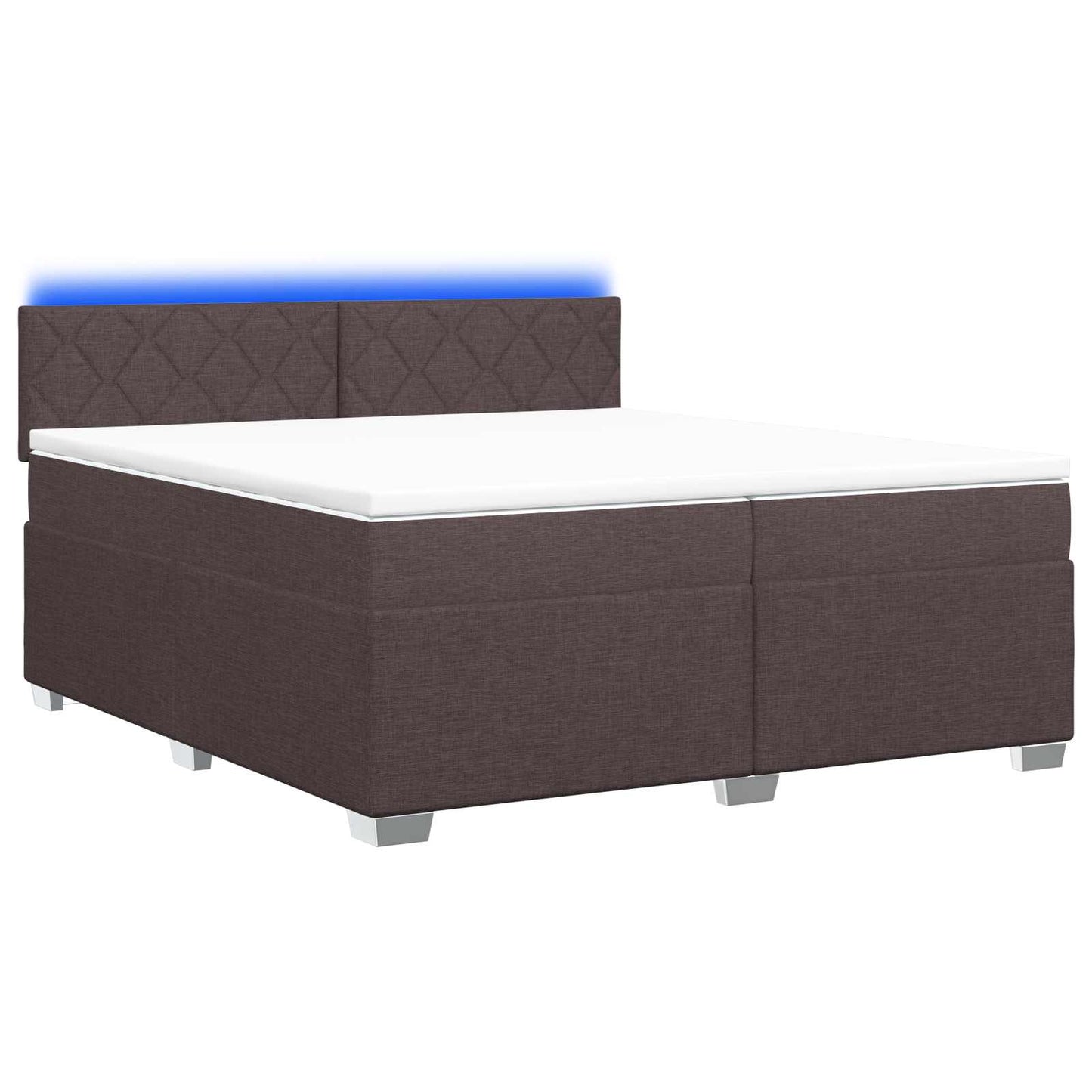 vidaXL Κρεβάτι Box Spring με Στρώμα και LED Σκούρο Καφέ 200 x 200 cm