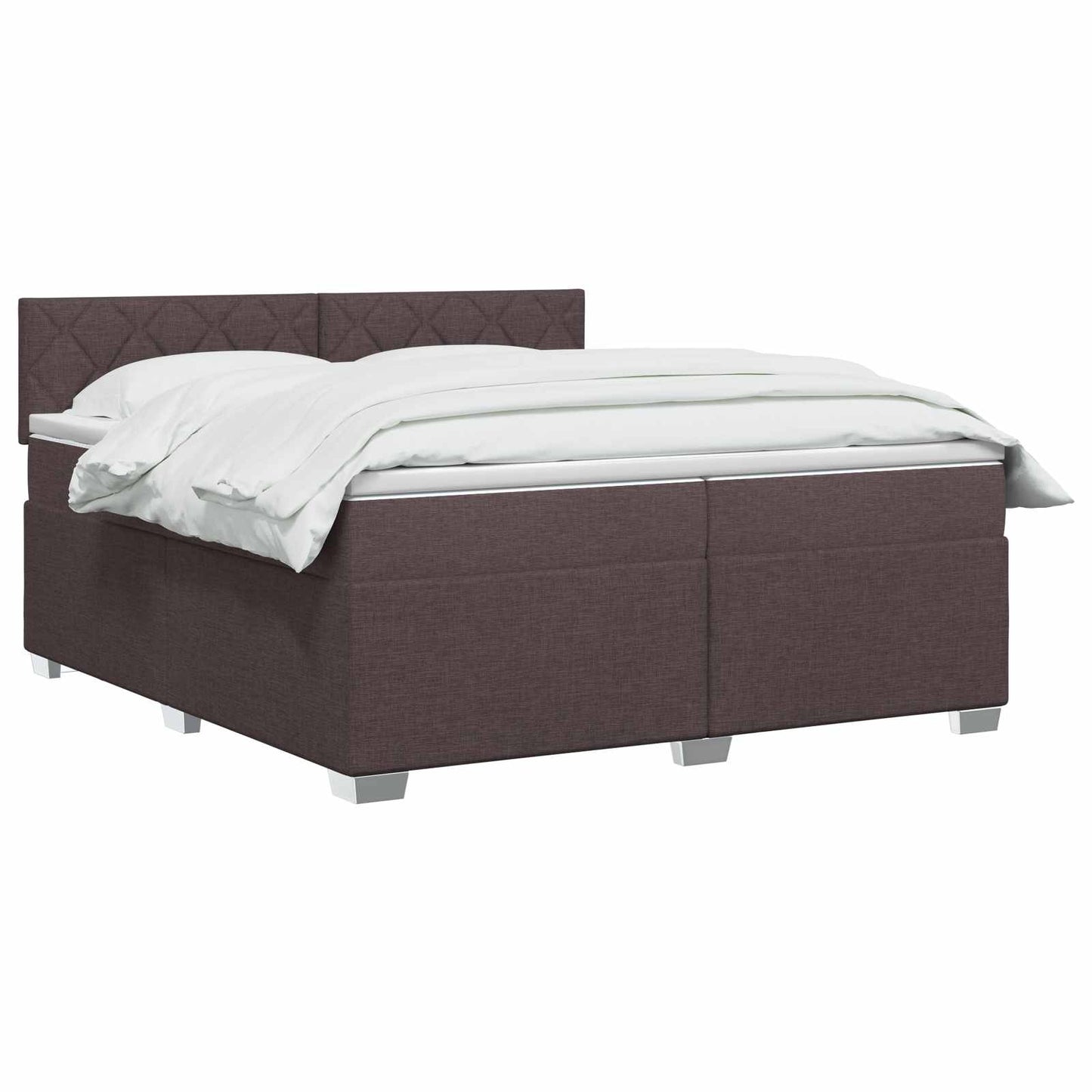vidaXL Κρεβάτι Box Spring με Στρώμα και LED Σκούρο Καφέ 200 x 200 cm