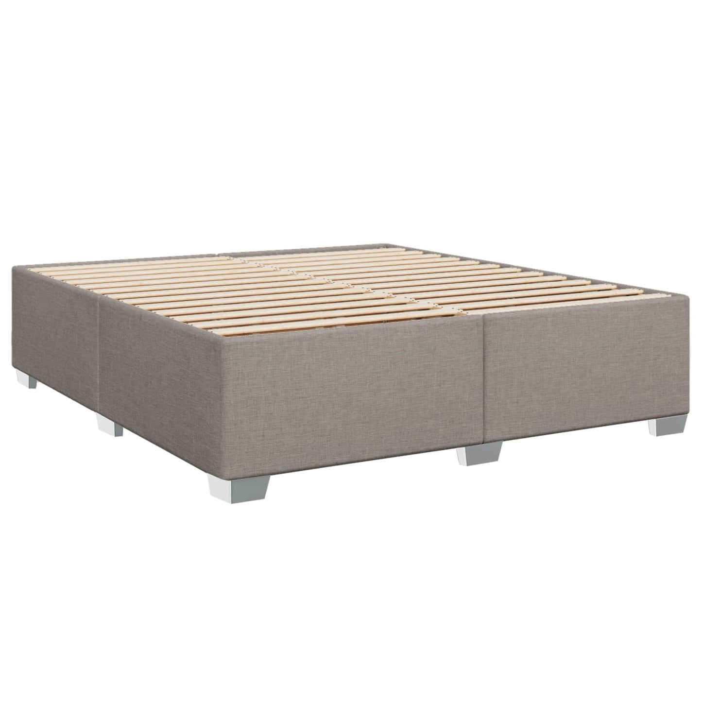vidaXL Κρεβάτι Box Spring με Στρώμα και LED Taupe 200 x 200 cm Ύφασμα