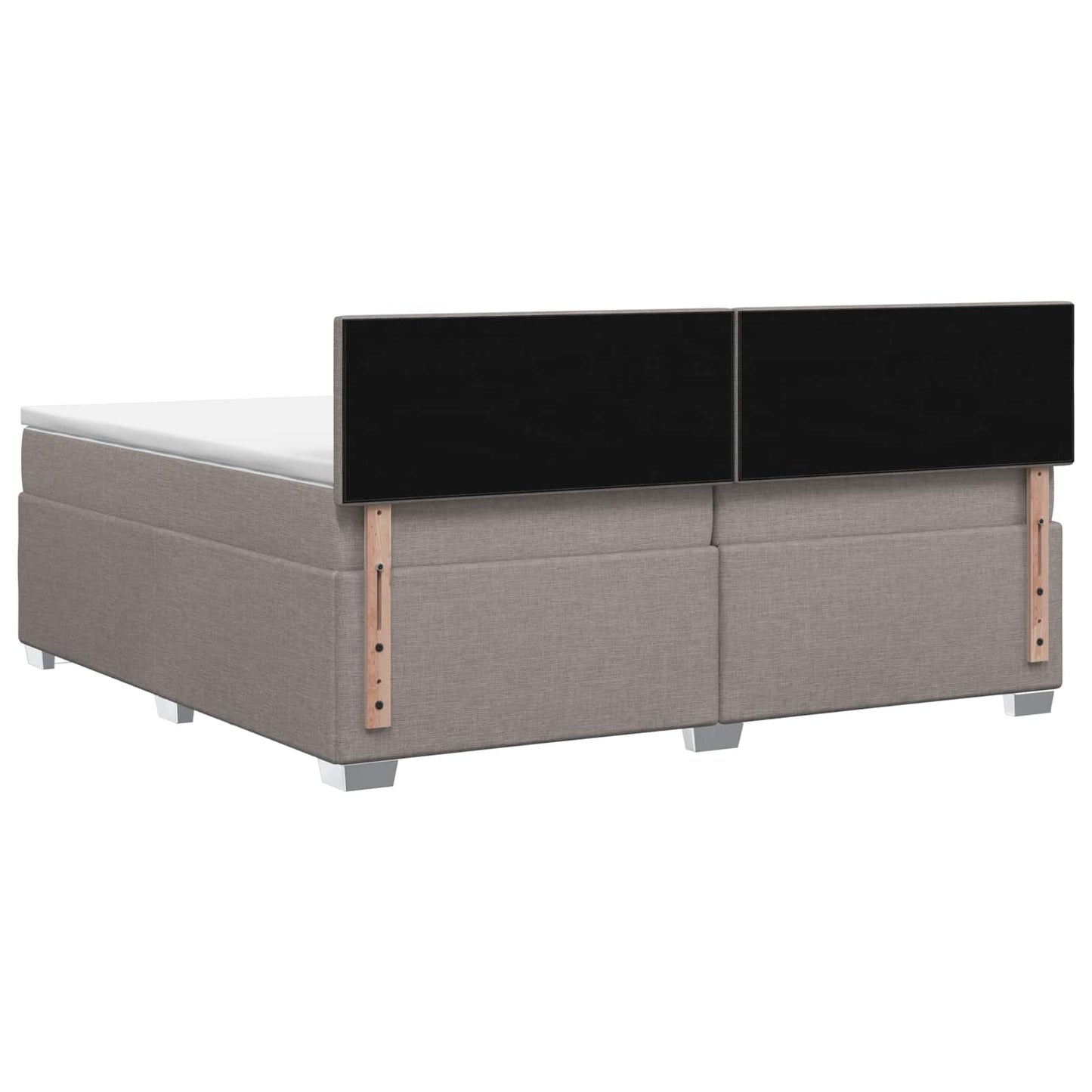vidaXL Κρεβάτι Box Spring με Στρώμα και LED Taupe 200 x 200 cm Ύφασμα