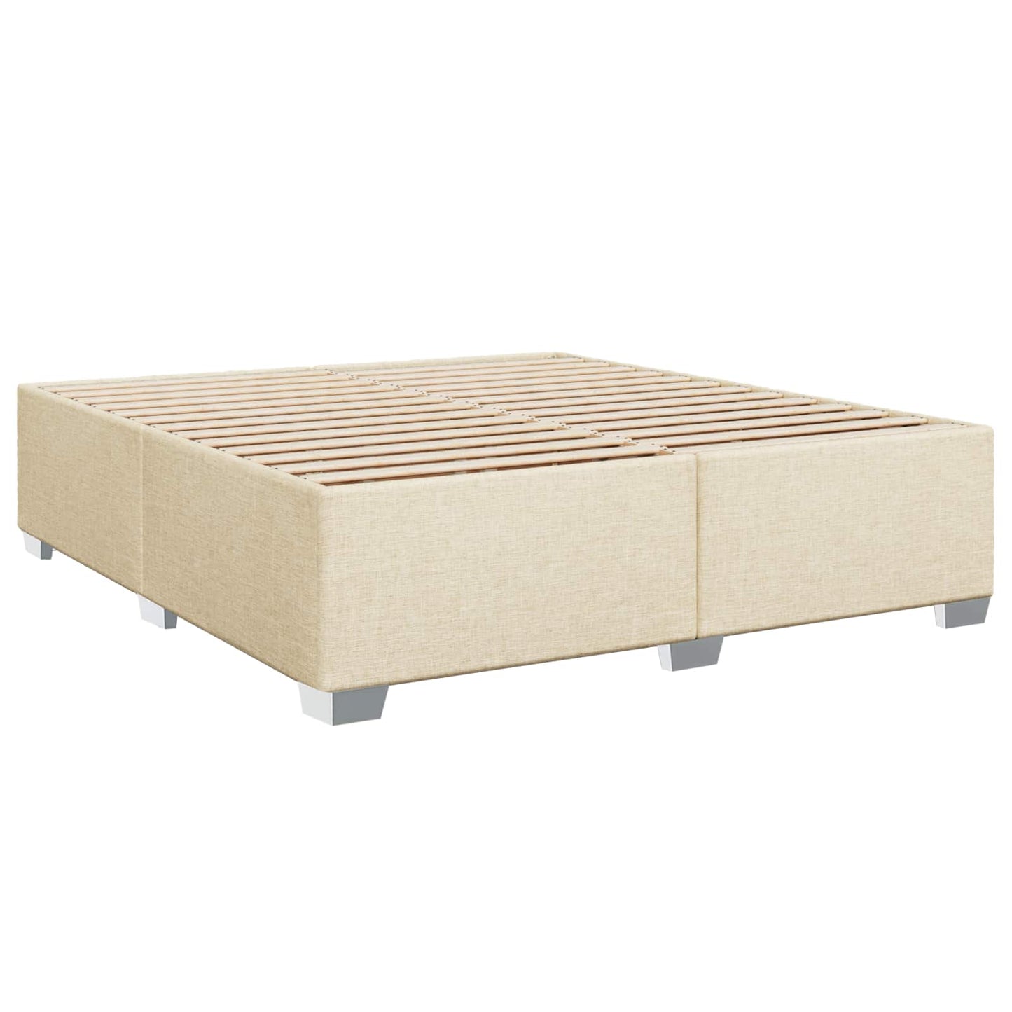 vidaXL Κρεβάτι Box Spring με Στρώμα και LED Κρεμ 200 x 200 cm Ύφασμα