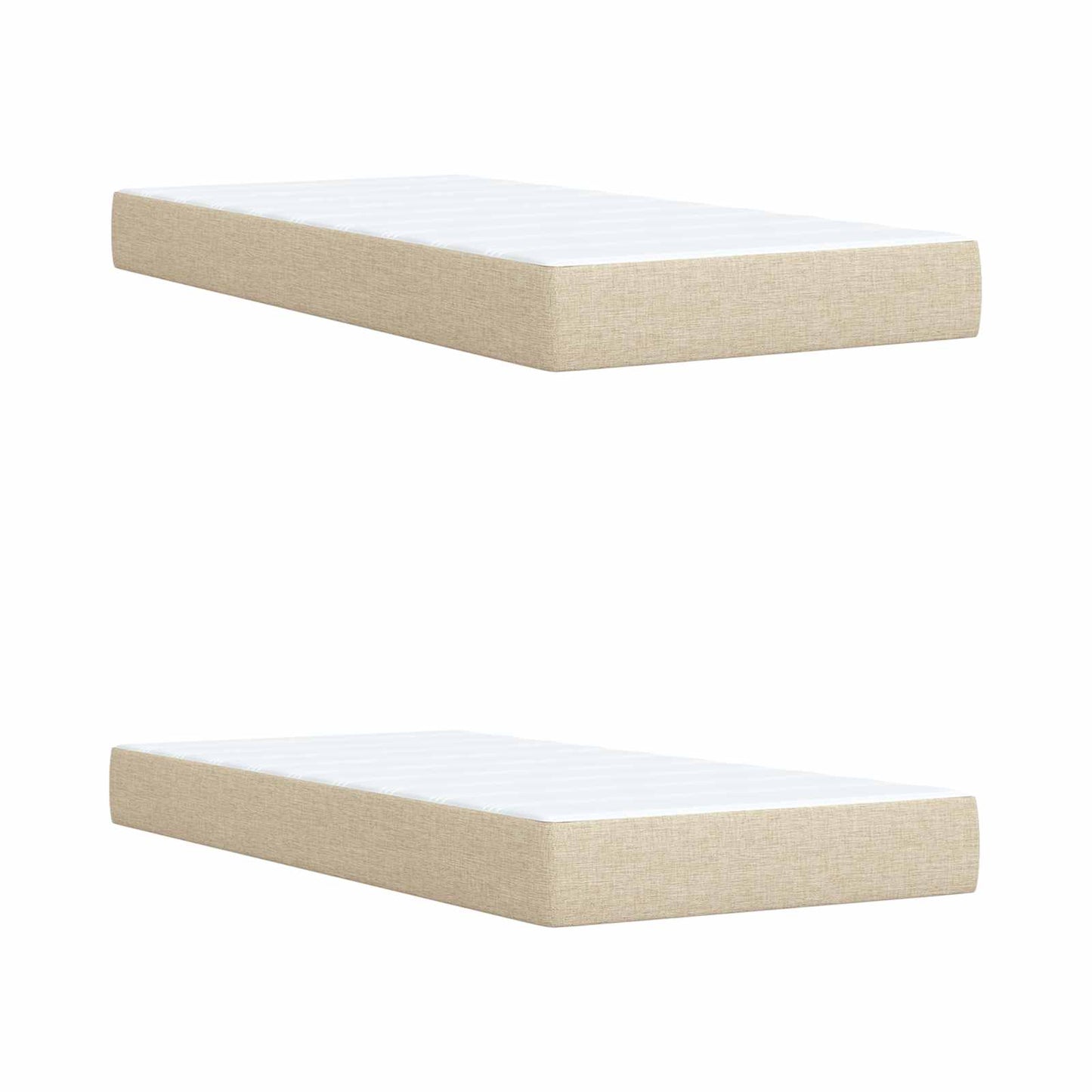 vidaXL Κρεβάτι Box Spring με Στρώμα και LED Κρεμ 200 x 200 cm Ύφασμα