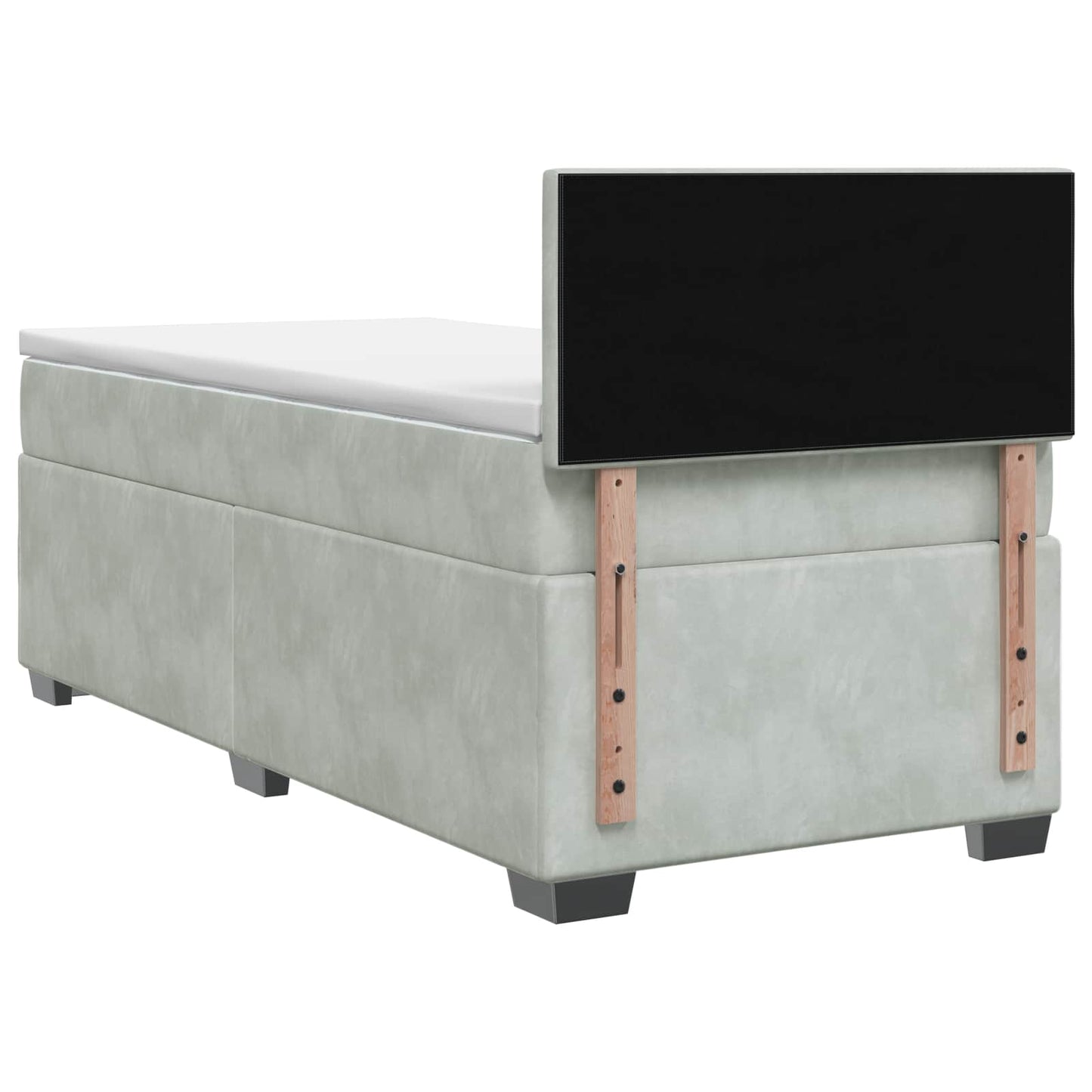 vidaXL Κρεβάτι Box Spring με Στρώμα και LED Ανοιχτό γκρι 80 x 200 cm