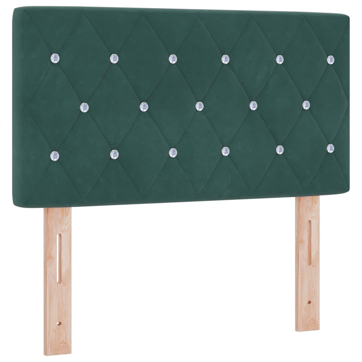 vidaXL Κρεβάτι Box Spring με Στρώμα και LED Σκούρο Πράσινο 80 x 200 cm