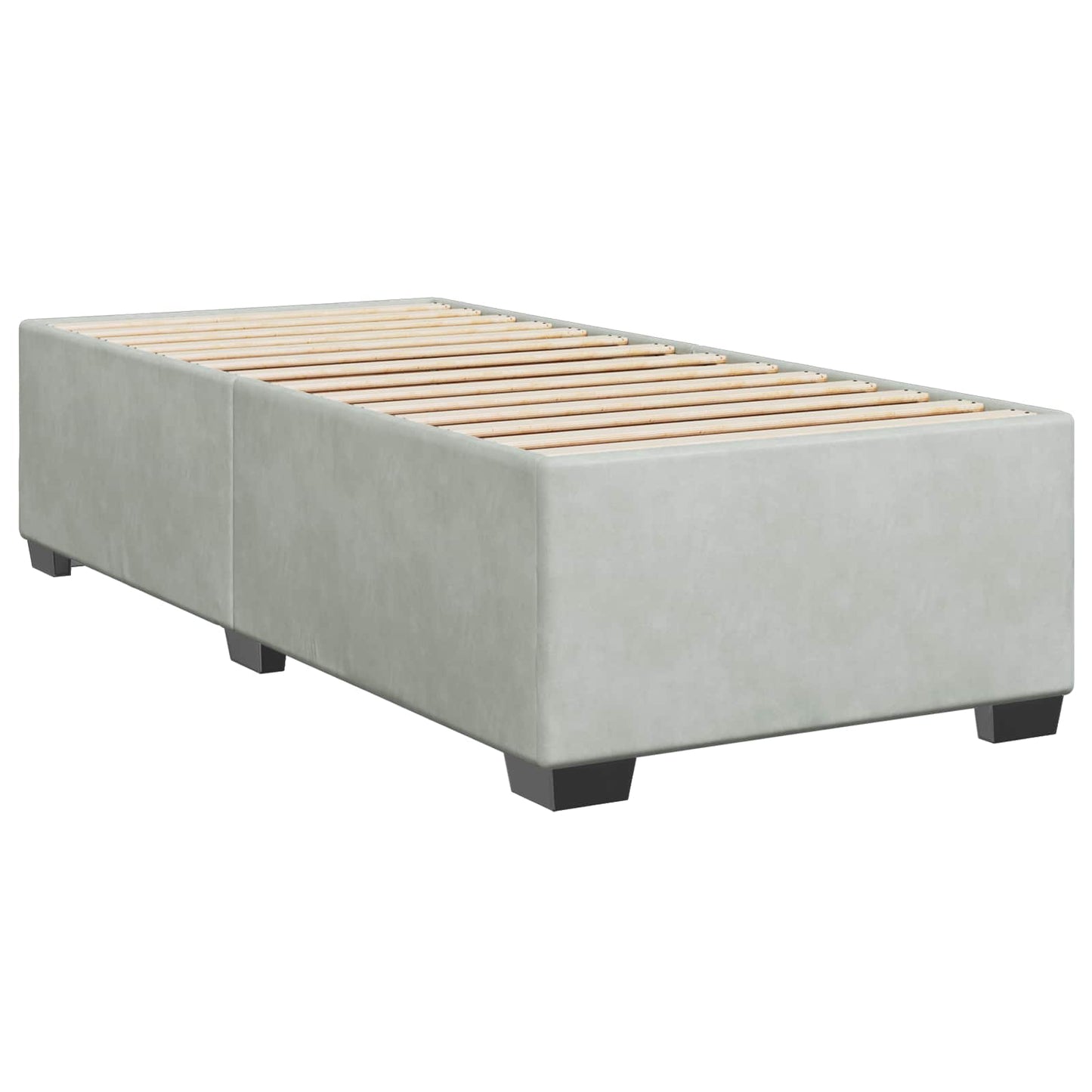 vidaXL Κρεβάτι Box Spring με Στρώμα και LED Ανοιχτό γκρι 80 x 200 cm