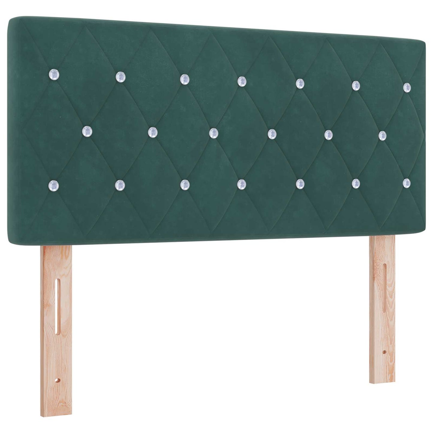 vidaXL Κρεβάτι Box Spring με Στρώμα και LED Σκούρο Πράσινο 90 x 200 cm