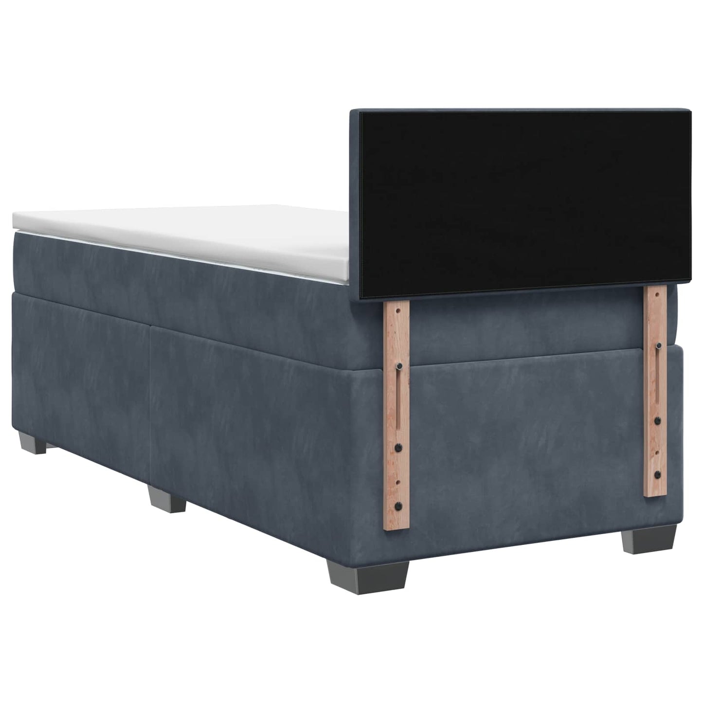 vidaXL Κρεβάτι Box Spring με Στρώμα και LED Σκούρο Γκρι 100 x 200 cm
