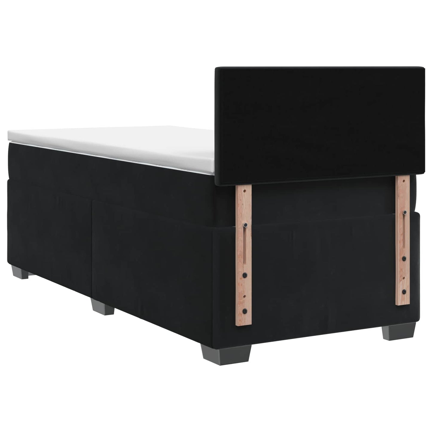 vidaXL Κρεβάτι Box Spring με Στρώμα και LED Μαύρο 100 x 200 cm Βελούδο