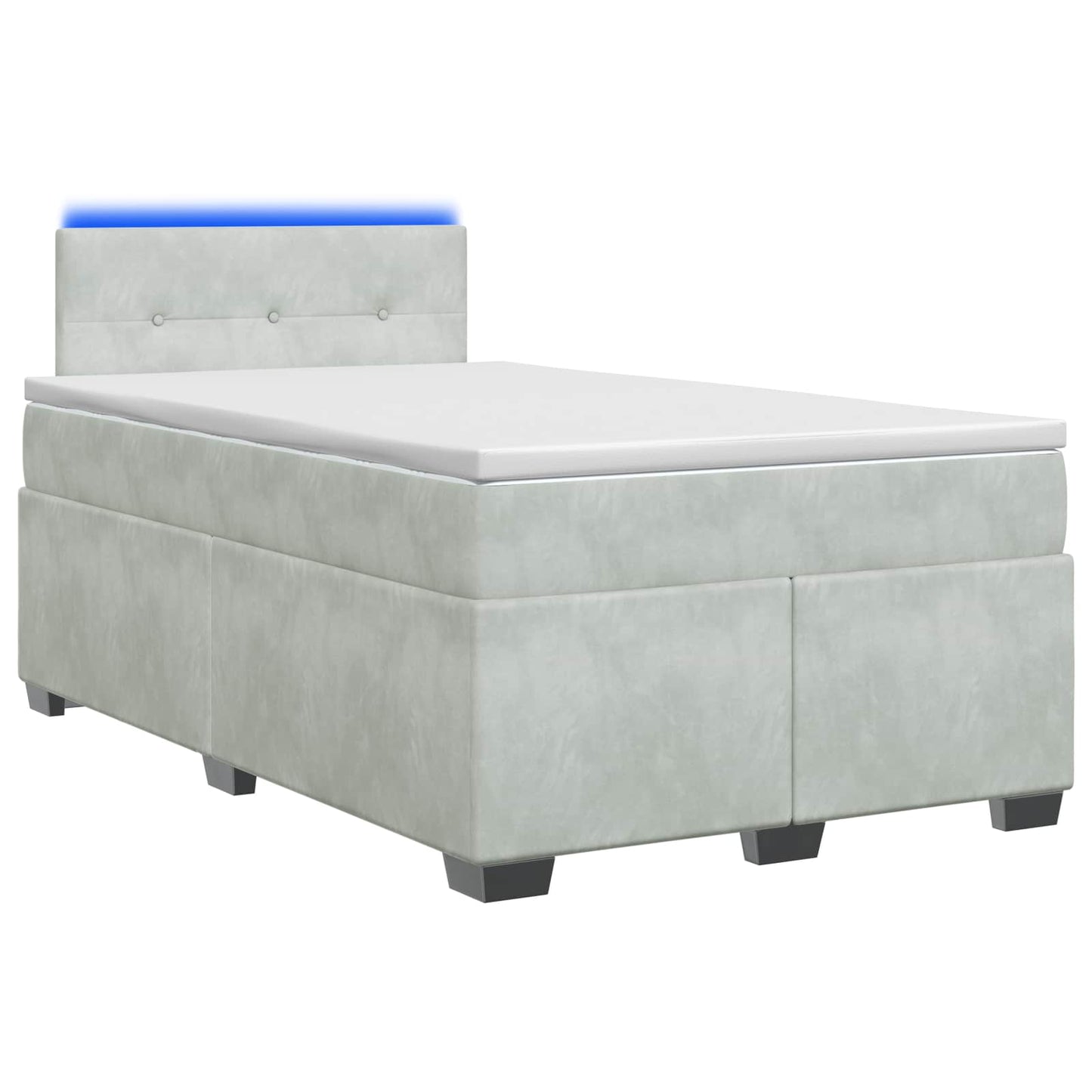 vidaXL Κρεβάτι Box Spring με Στρώμα και LED Ανοιχτό γκρι 120 x 190 cm
