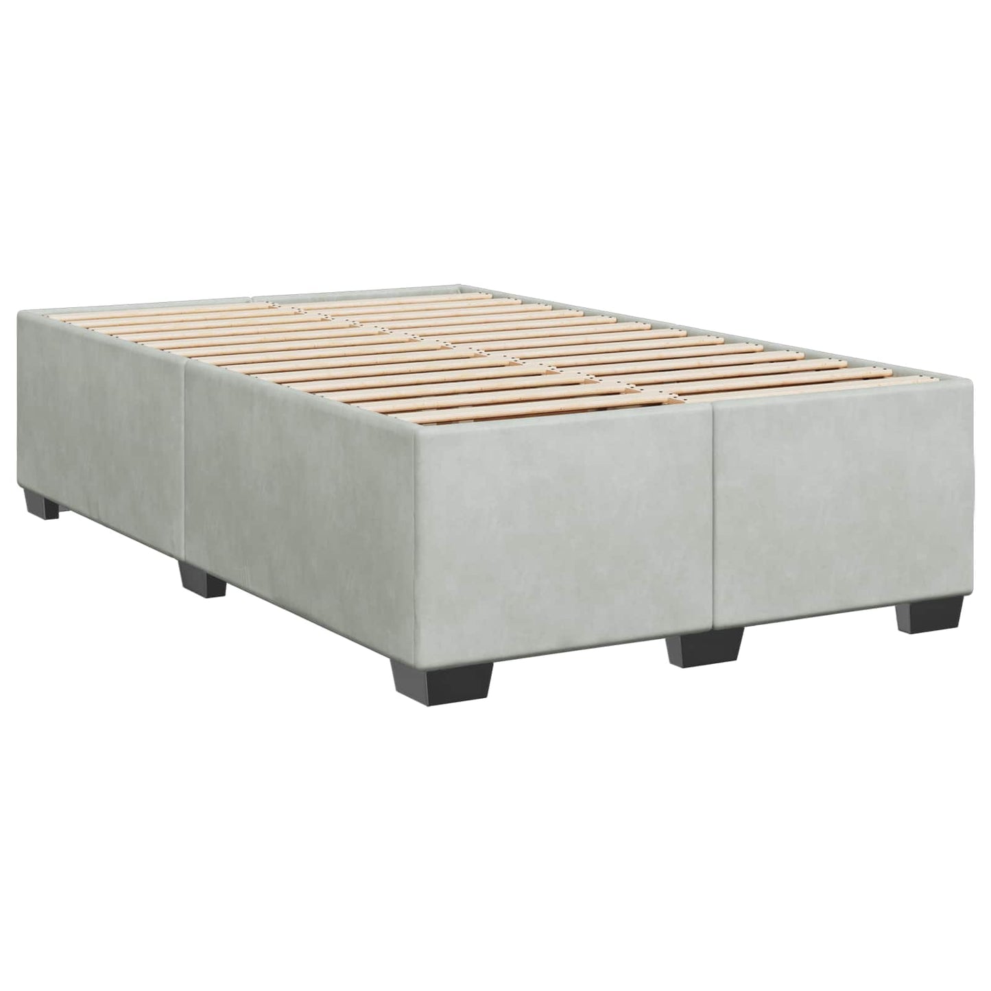 vidaXL Κρεβάτι Box Spring με Στρώμα και LED Ανοιχτό γκρι 120 x 200 cm