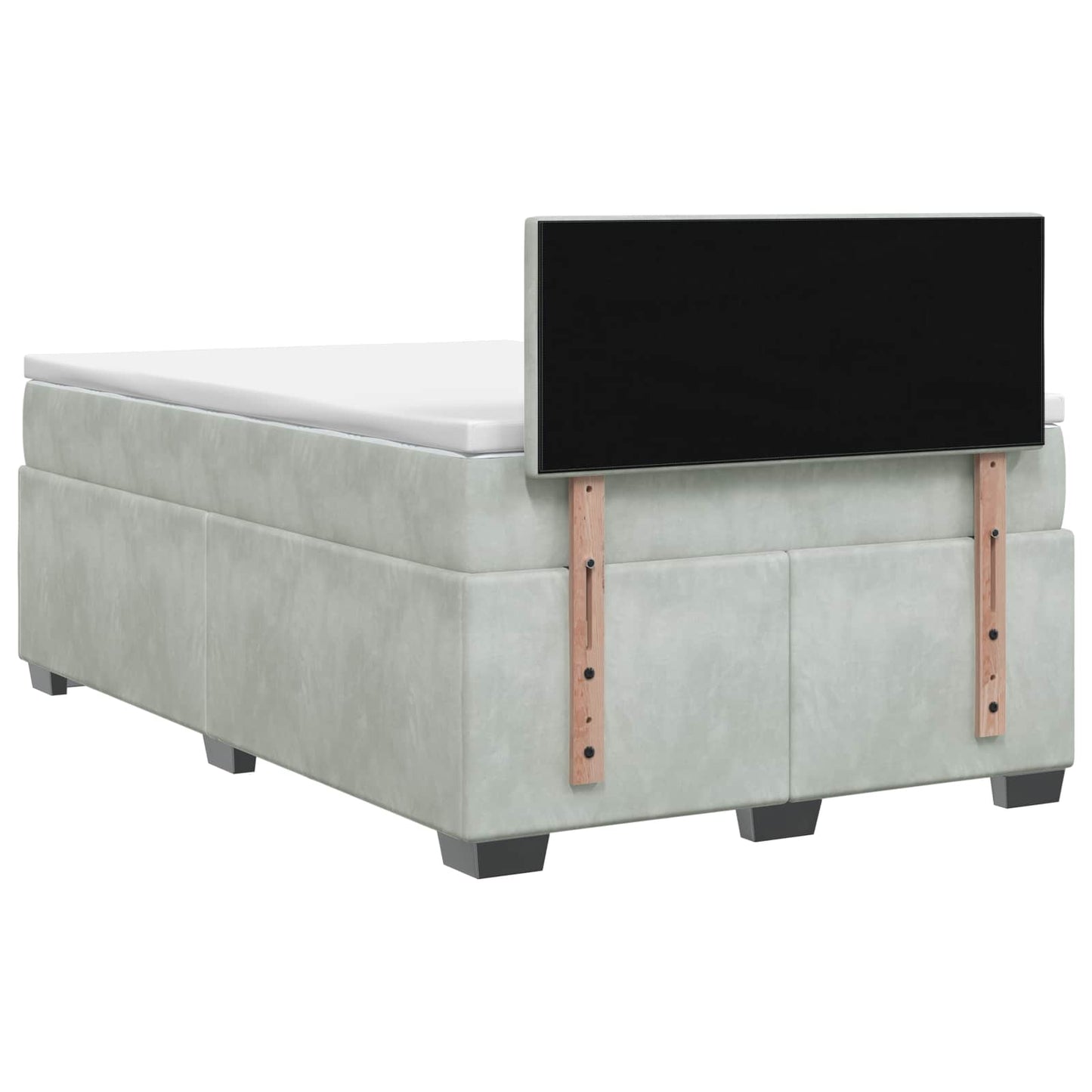 vidaXL Κρεβάτι Box Spring με Στρώμα και LED Ανοιχτό γκρι 120 x 200 cm