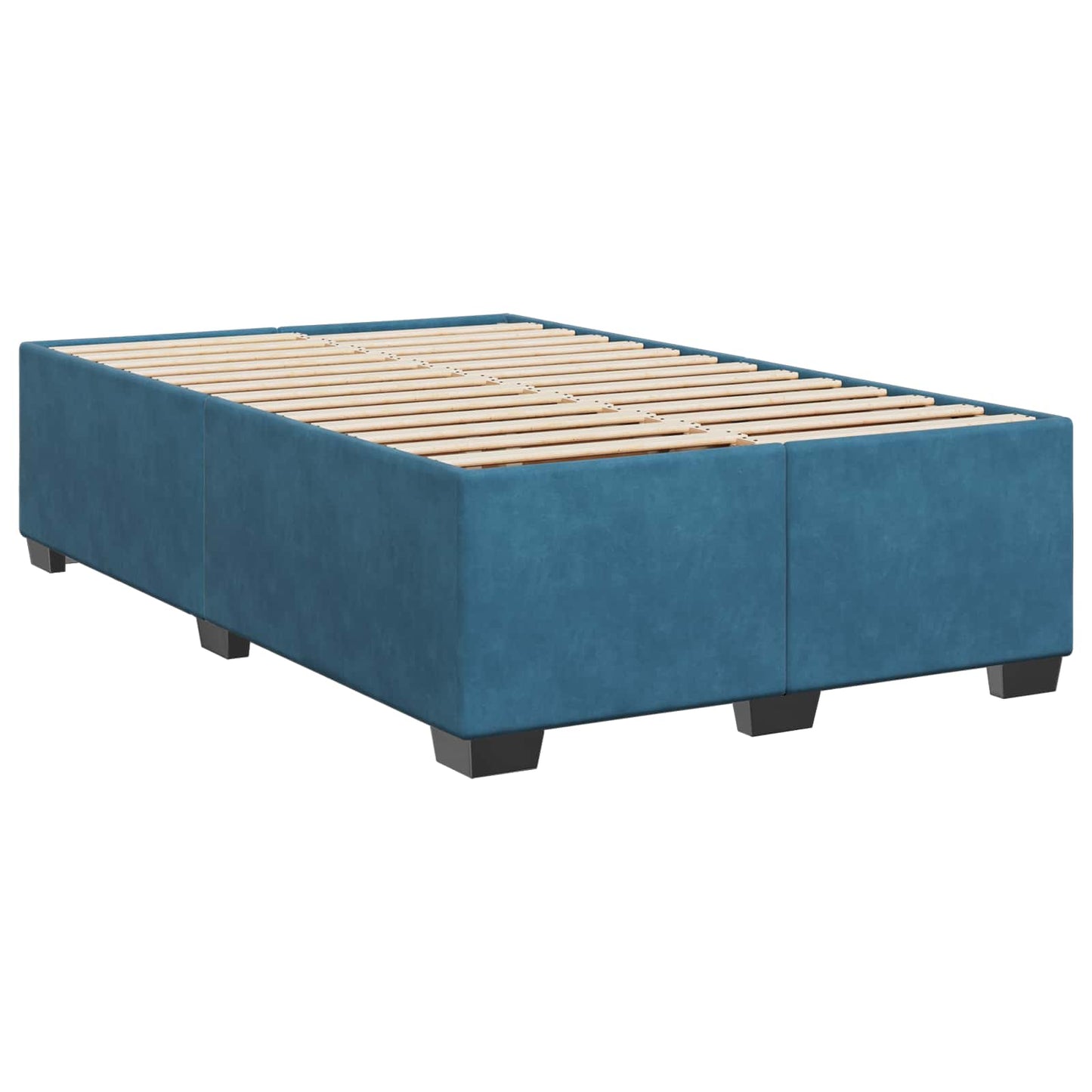 vidaXL Κρεβάτι Box Spring με Στρώμα και LED Μπλε 120 x 200 cm Βελούδο