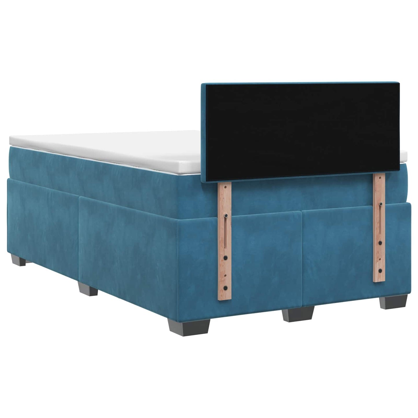 vidaXL Κρεβάτι Box Spring με Στρώμα και LED Μπλε 120 x 200 cm Βελούδο
