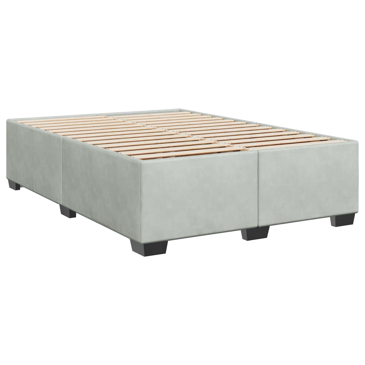vidaXL Κρεβάτι Box Spring με Στρώμα και LED Ανοιχτό γκρι 140 x 190 cm