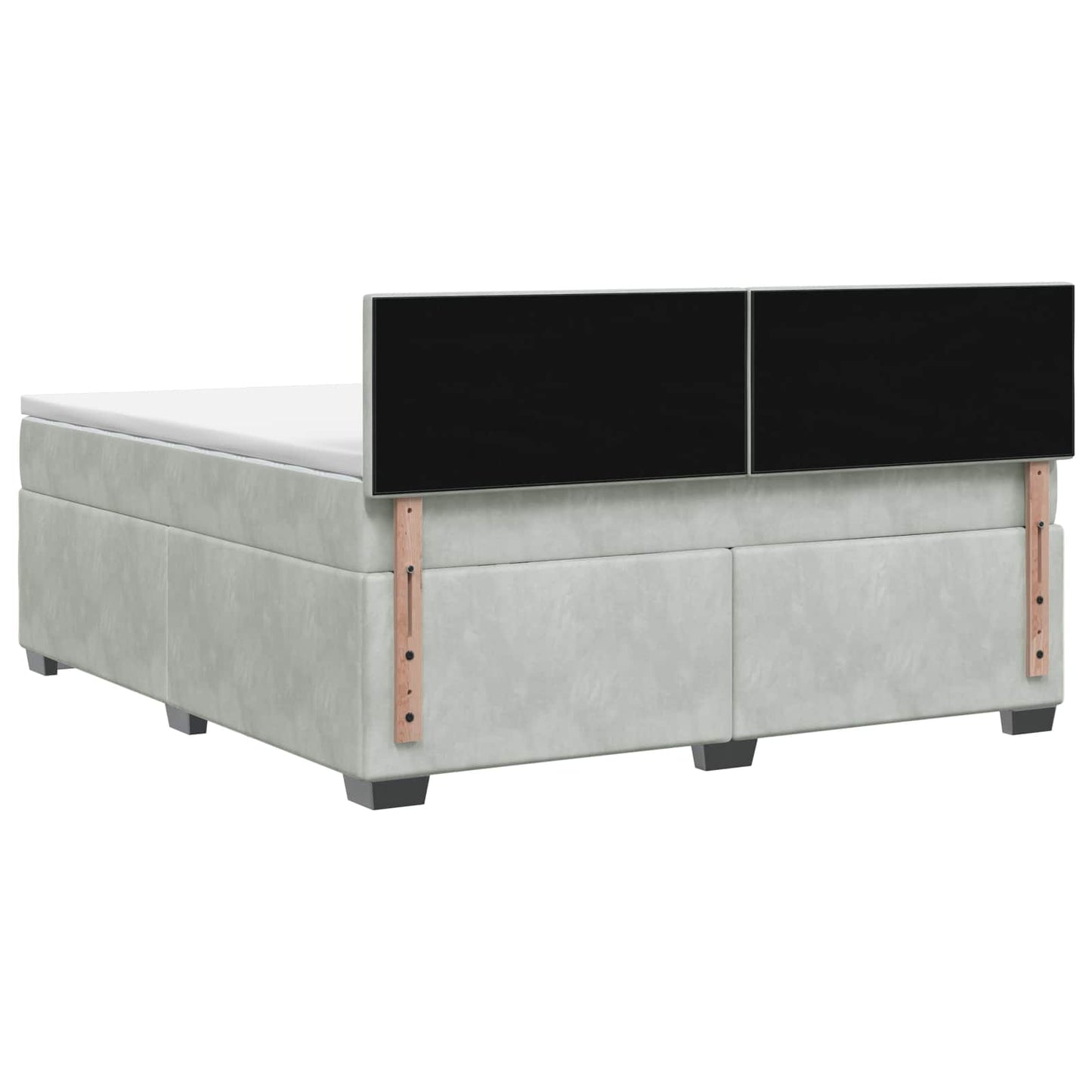 vidaXL Κρεβάτι Box Spring με Στρώμα και LED Ανοιχτό γκρι 140 x 190 cm