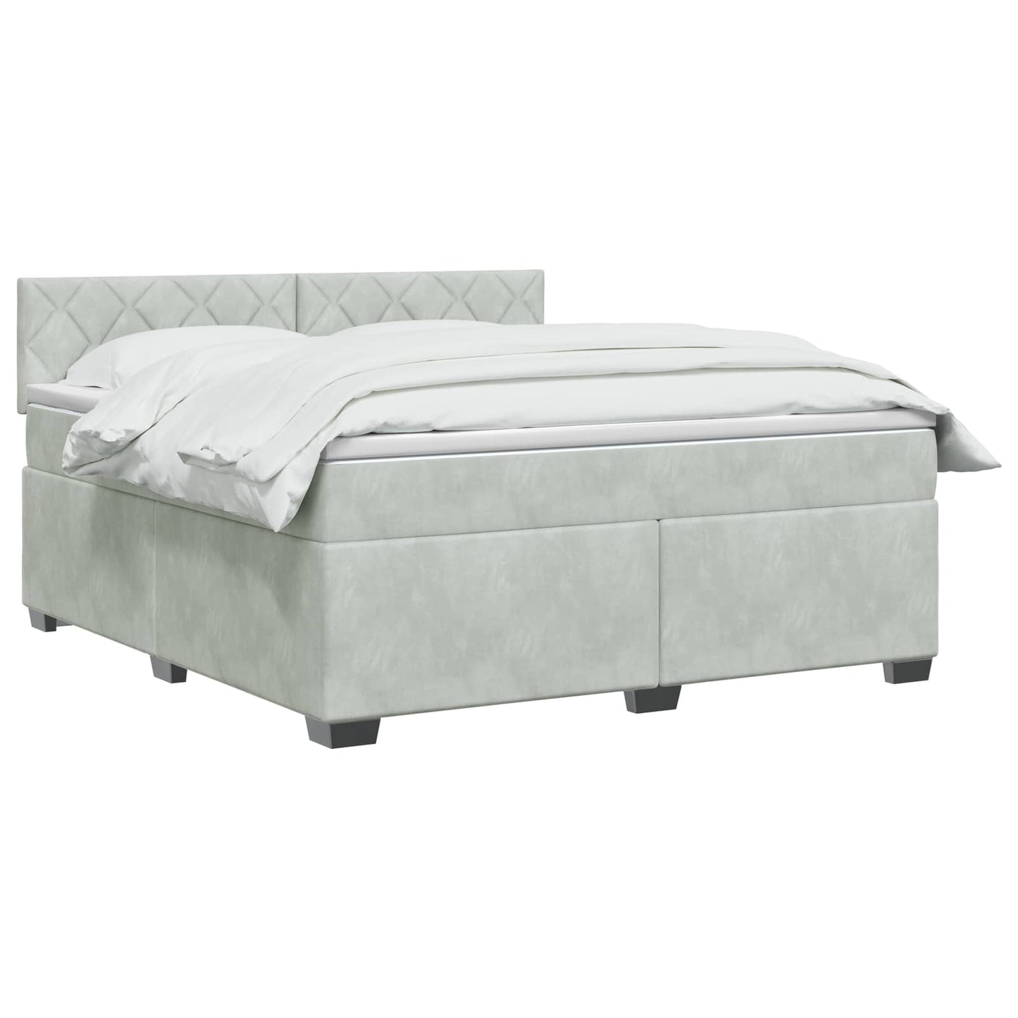 vidaXL Κρεβάτι Box Spring με Στρώμα και LED Ανοιχτό γκρι 140 x 190 cm