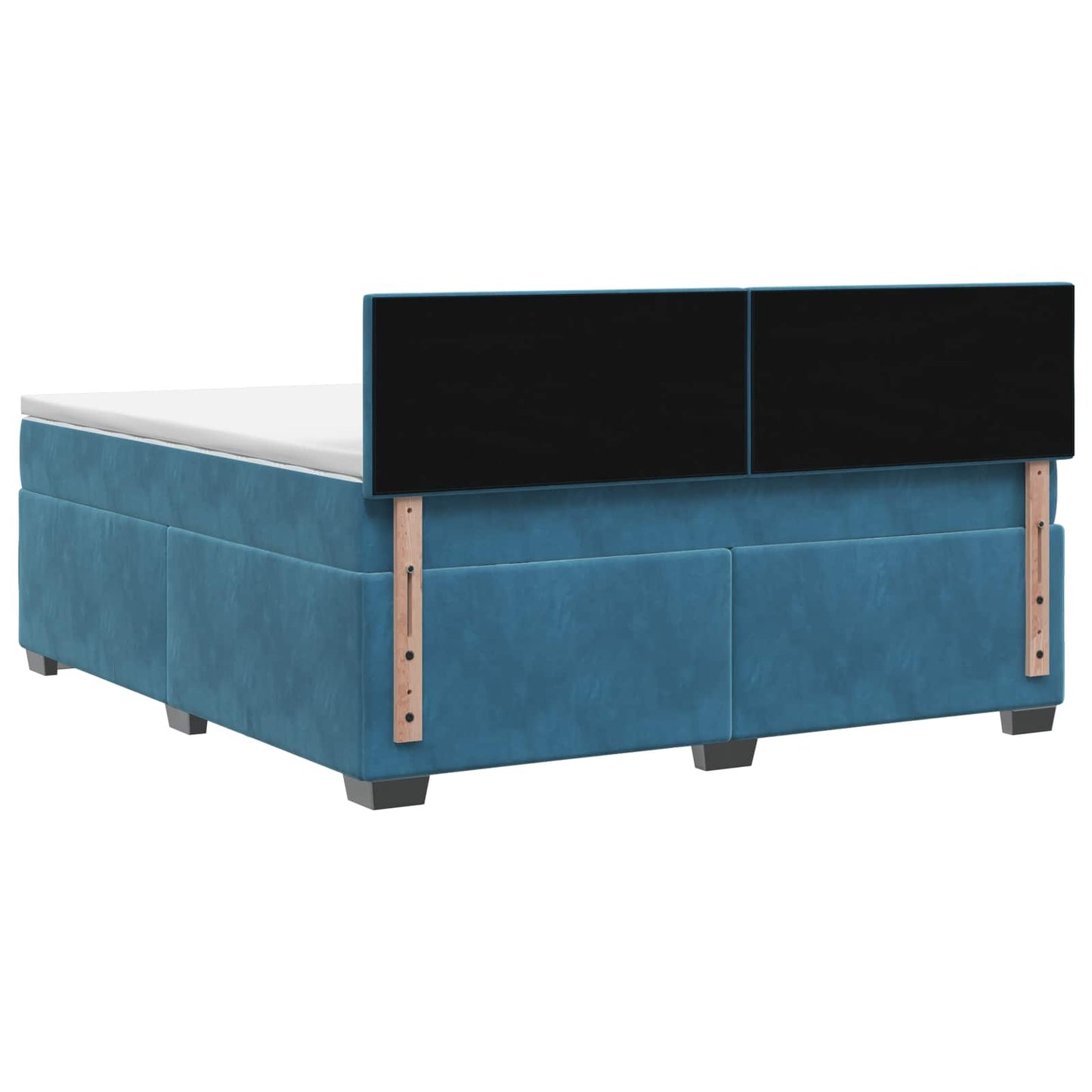 vidaXL Κρεβάτι Box Spring με Στρώμα και LED Μπλε 140 x 200 cm Βελούδο