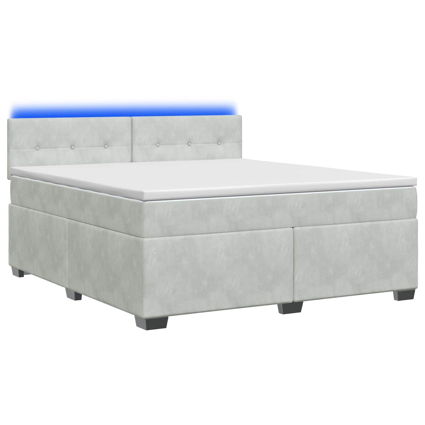 vidaXL Κρεβάτι Box Spring με Στρώμα και LED Ανοιχτό γκρι 140 x 200 cm