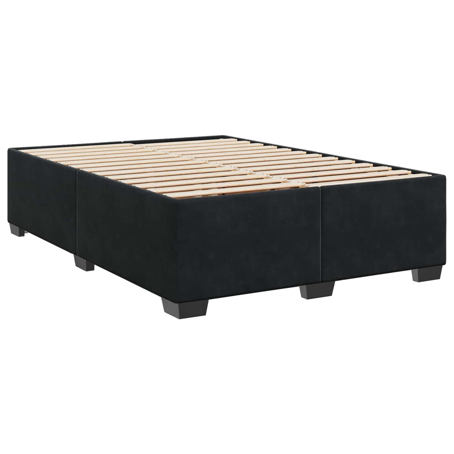 vidaXL Κρεβάτι Box Spring με Στρώμα και LED Μαύρο 140 x 200 cm Βελούδο
