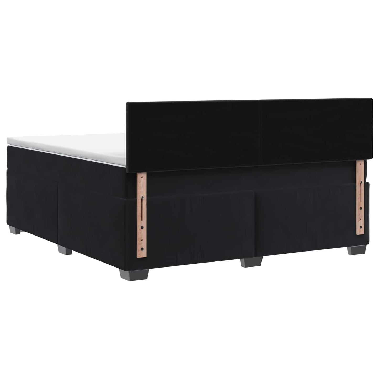 vidaXL Κρεβάτι Box Spring με Στρώμα και LED Μαύρο 140 x 200 cm Βελούδο