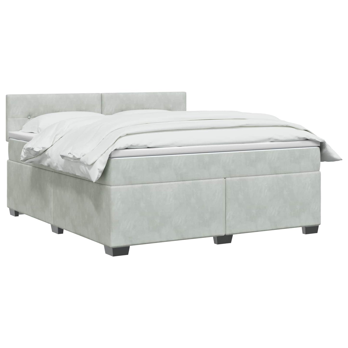 vidaXL Κρεβάτι Box Spring με Στρώμα και LED Ανοιχτό γκρι 160 x 200 cm