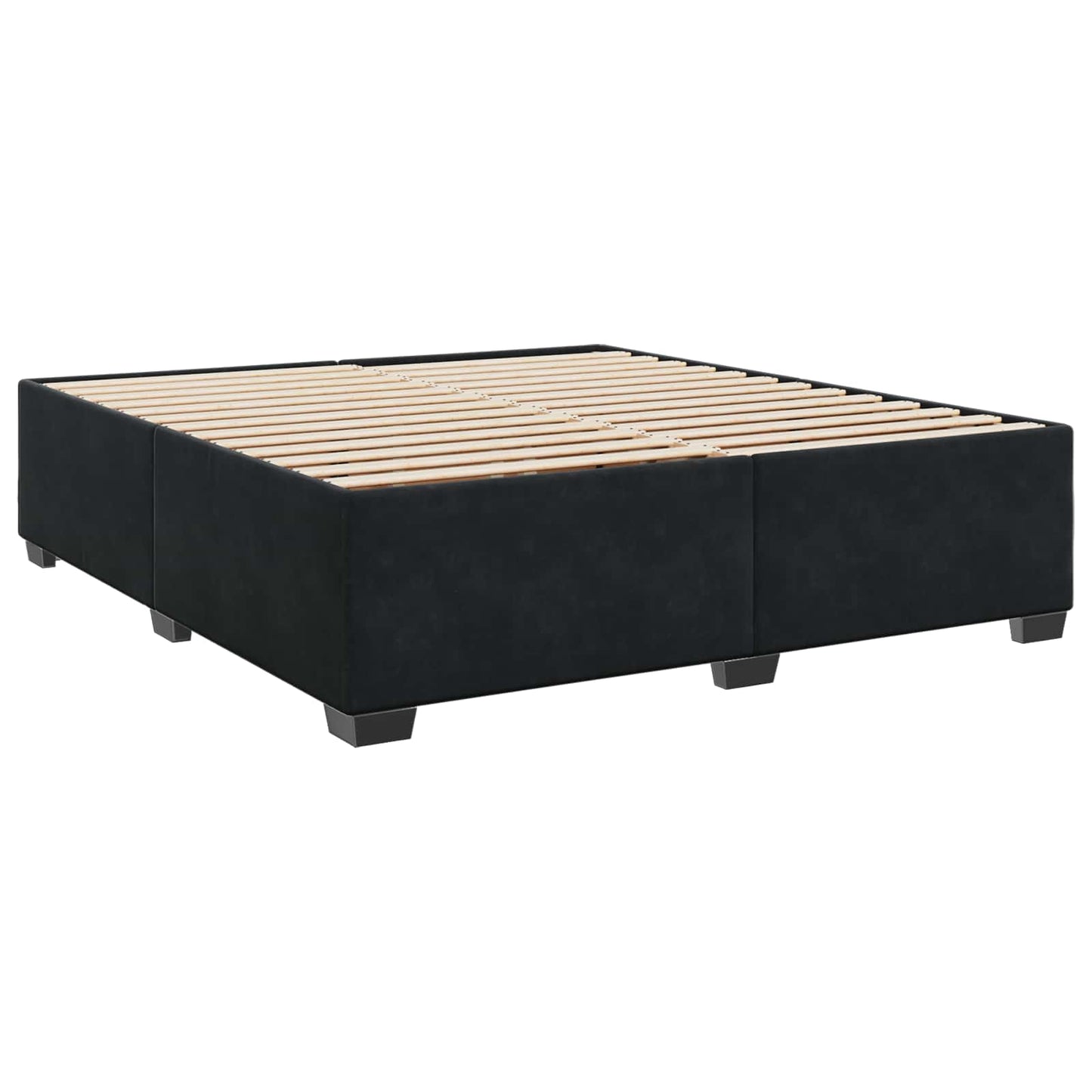 vidaXL Κρεβάτι Box Spring με Στρώμα και LED Μαύρο 180 x 200 cm Βελούδο