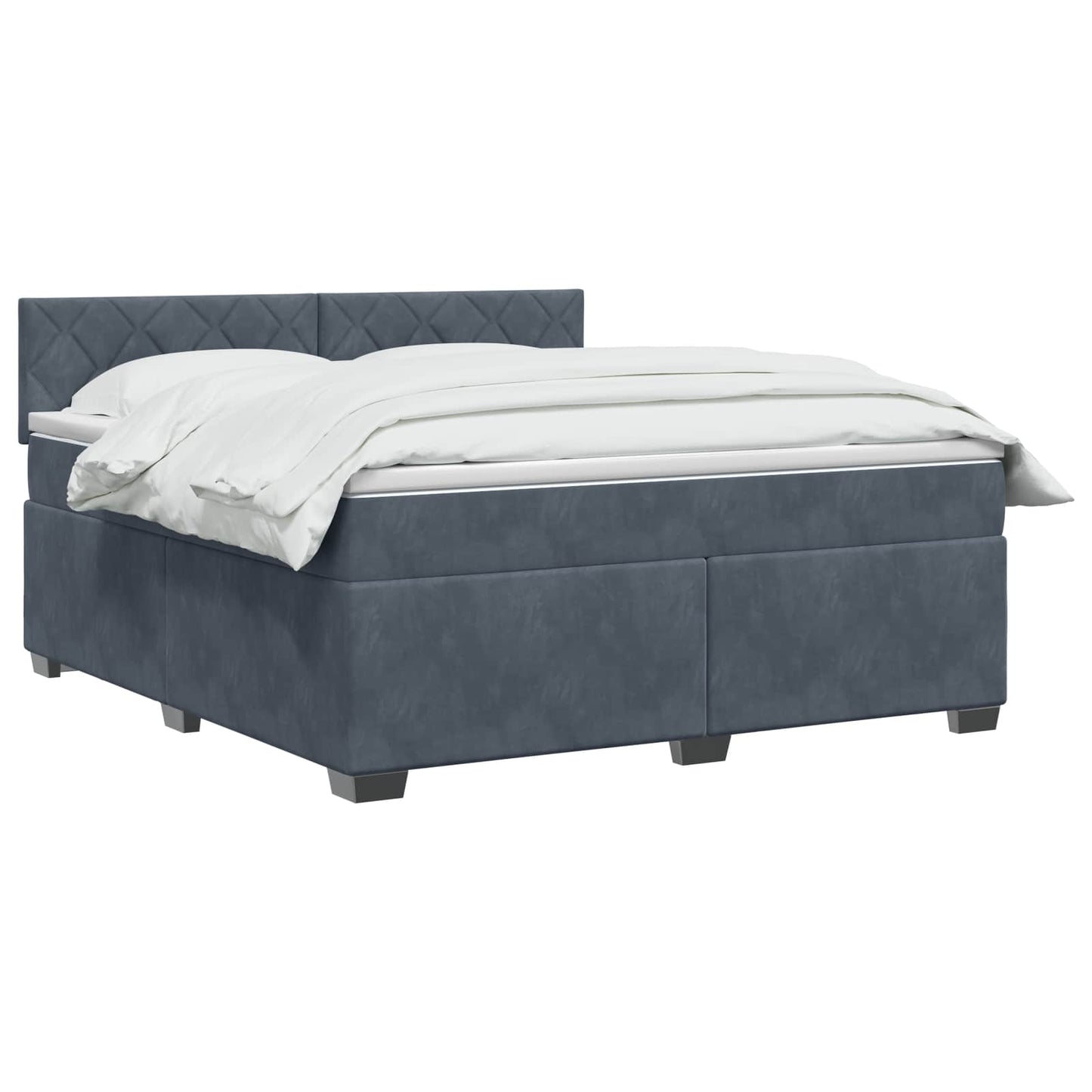 vidaXL Κρεβάτι Box Spring με Στρώμα και LED Σκούρο Γκρι 180 x 200 cm