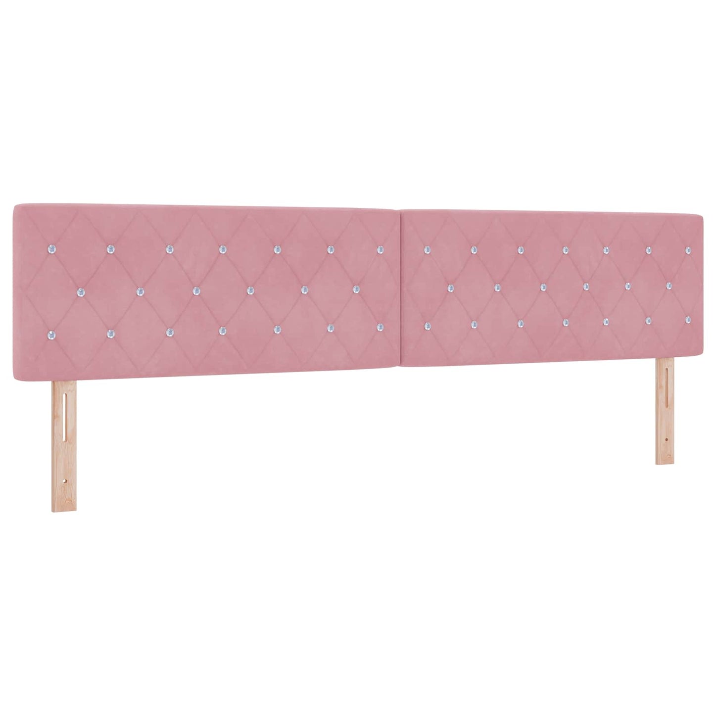 vidaXL Κρεβάτι Box Spring με Στρώμα και LED Ροζ 200 x 200 cm Βελούδο