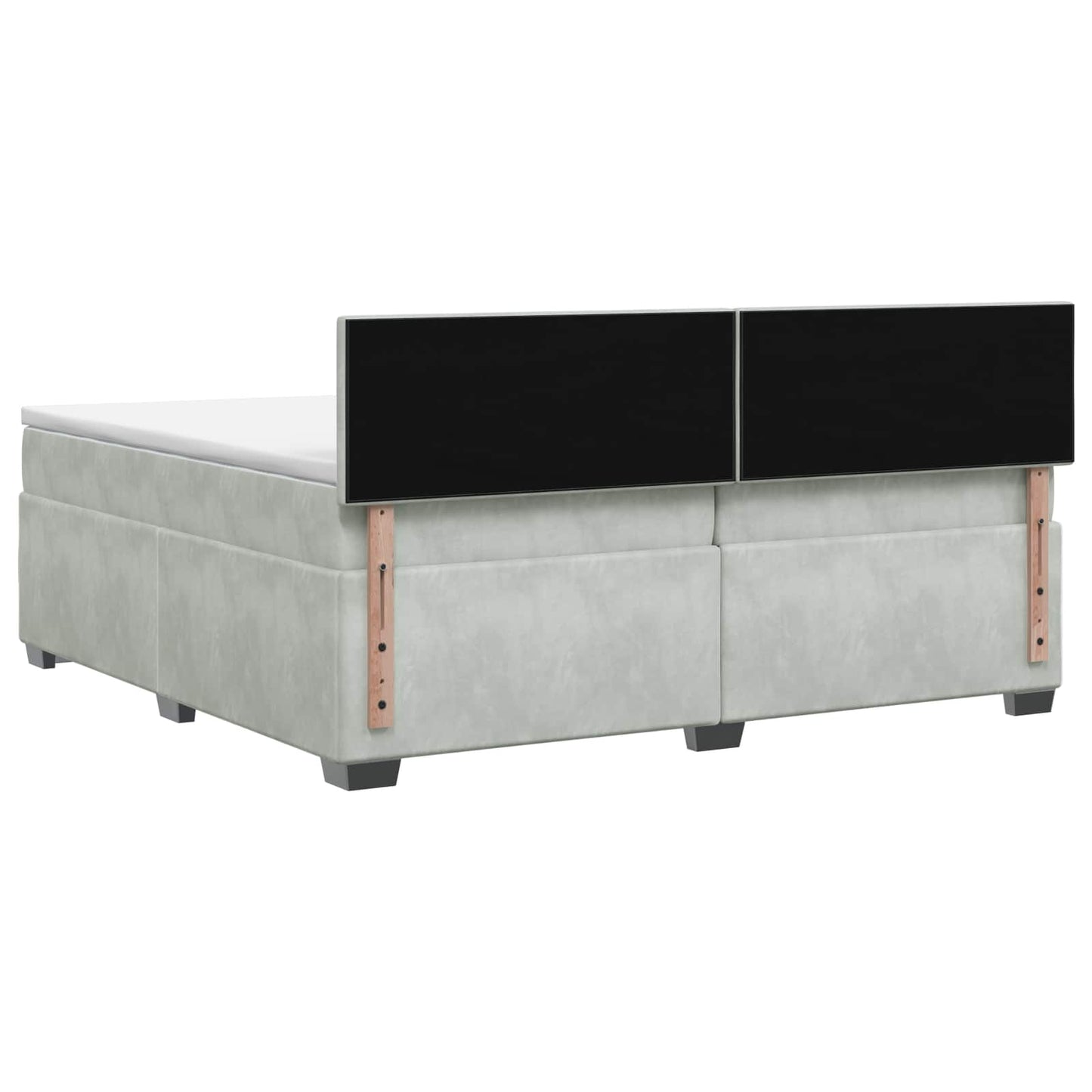 vidaXL Κρεβάτι Box Spring με Στρώμα και LED Ανοιχτό γκρι 200 x 200 cm