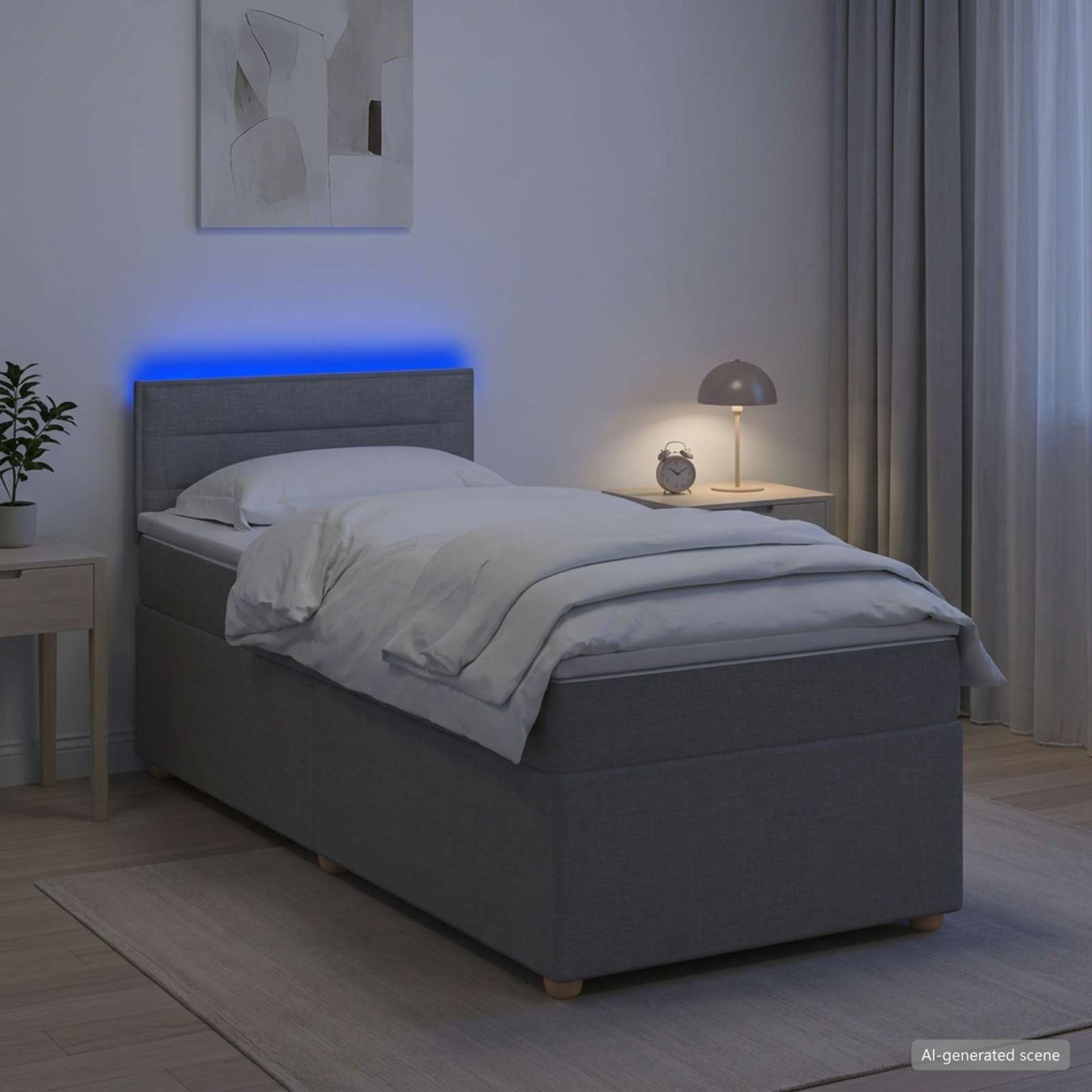 vidaXL Κρεβάτι box spring με στρώμα Ανοιχτό γκρι 80 x 200 cm Ύφασμα