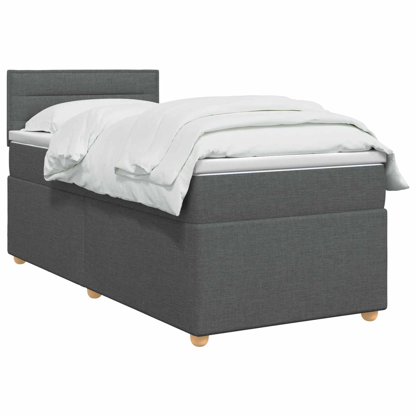 vidaXL Κρεβάτι box spring με στρώμα Σκούρο Γκρι 80 x 200 cm Ύφασμα