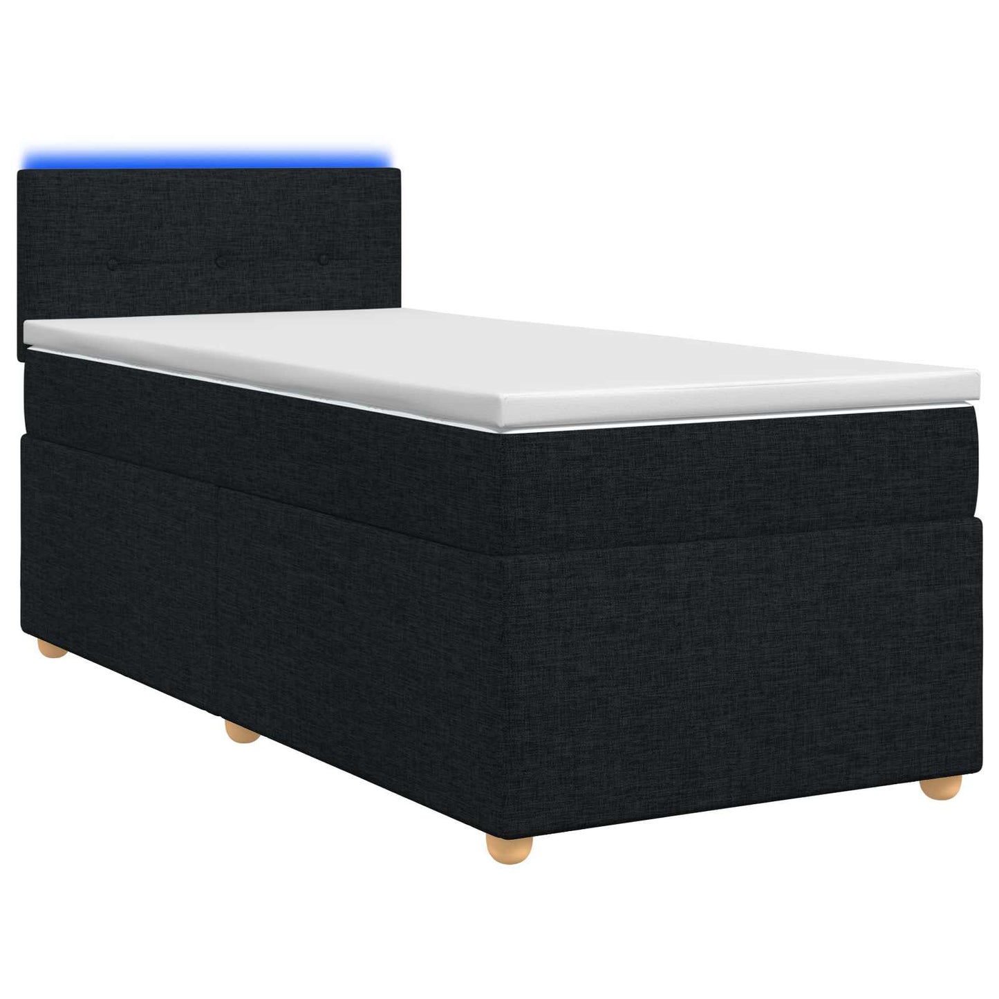 vidaXL Κρεβάτι box spring με στρώμα Μαύρο 80 x 200 cm Ύφασμα