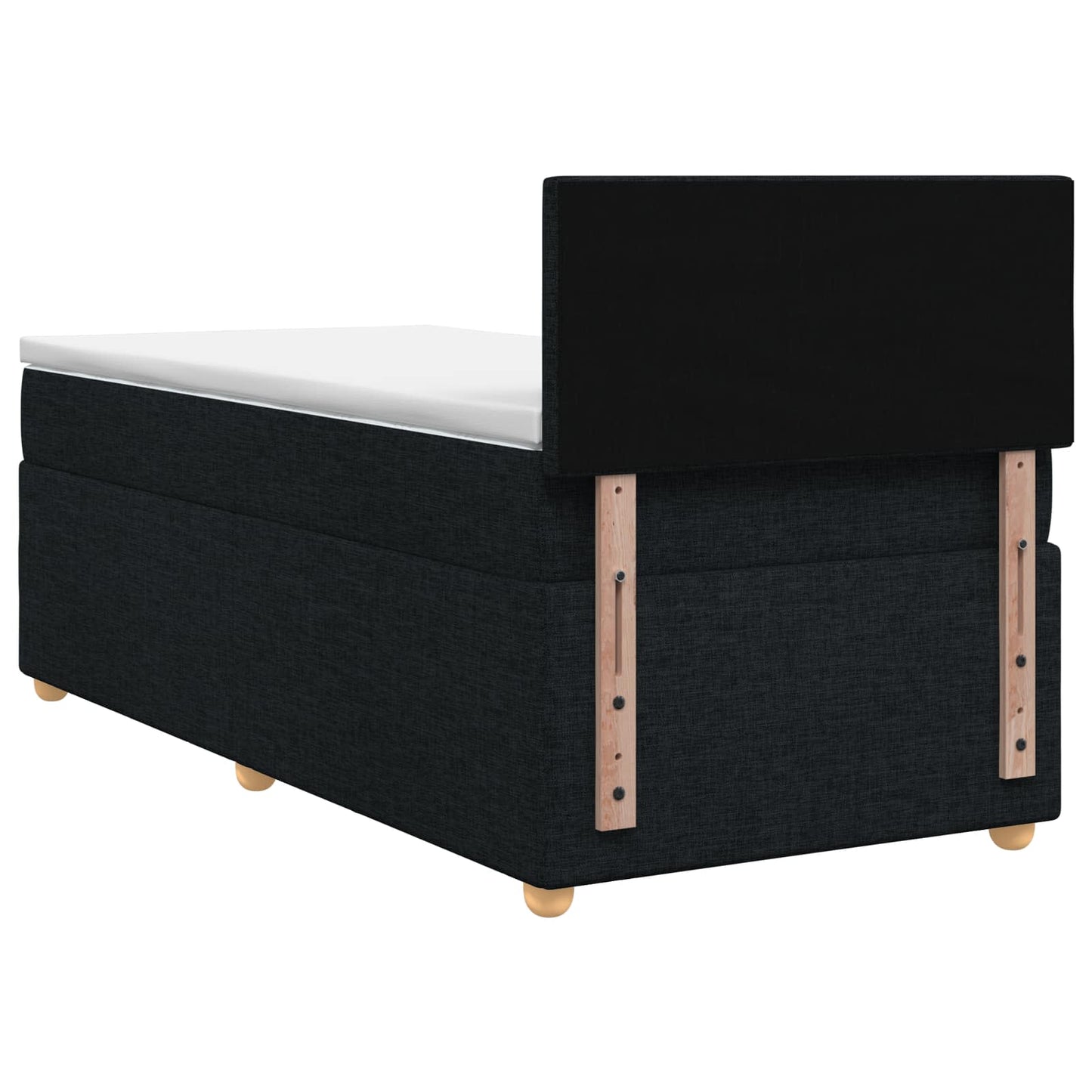 vidaXL Κρεβάτι box spring με στρώμα Μαύρο 80 x 200 cm Ύφασμα