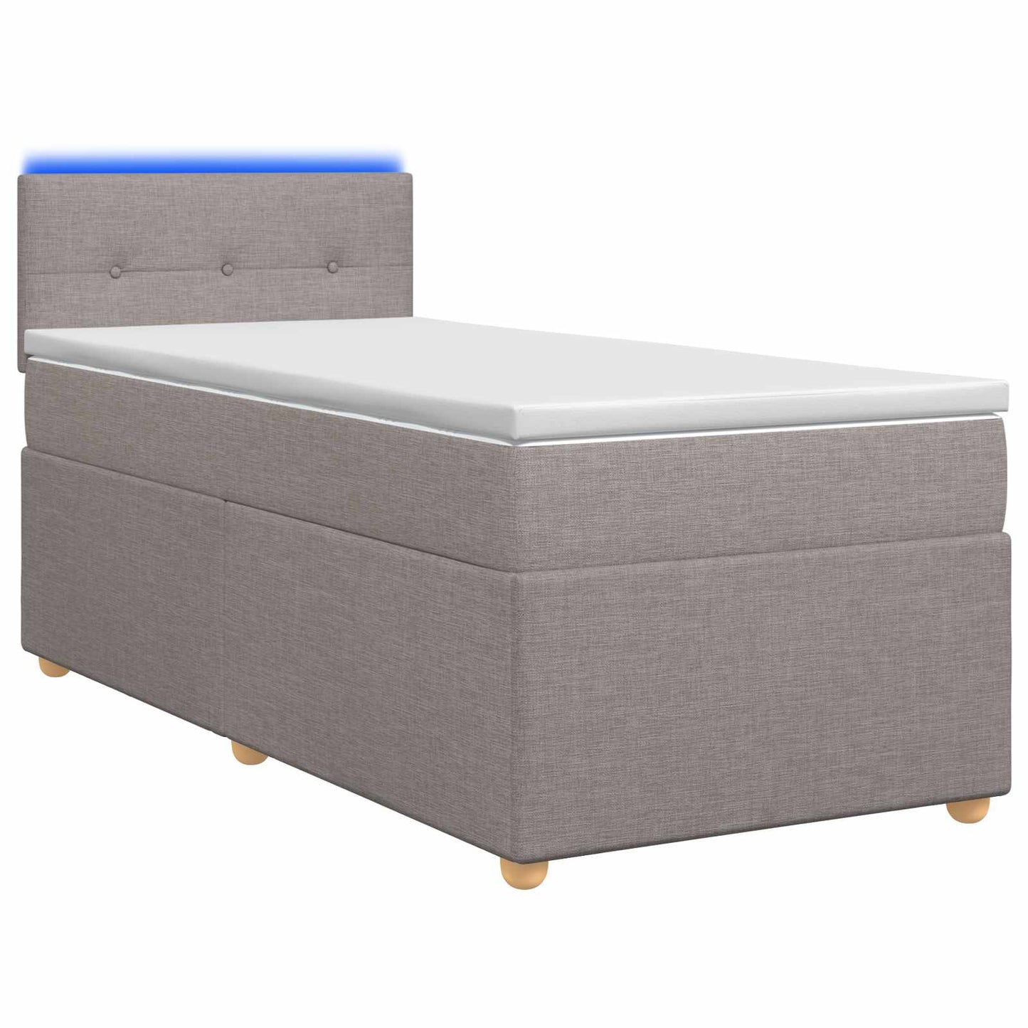 vidaXL Κρεβάτι box spring με στρώμα Taupe 80 x 200 cm Ύφασμα