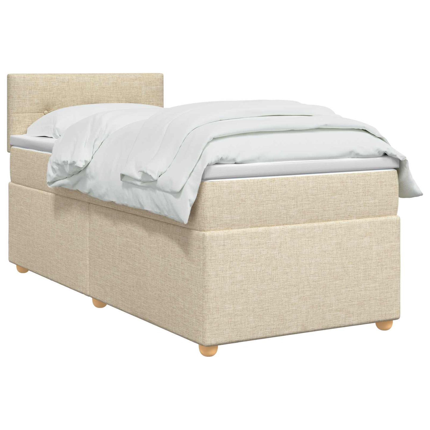 vidaXL Κρεβάτι box spring με στρώμα Κρεμ 80 x 200 cm Ύφασμα