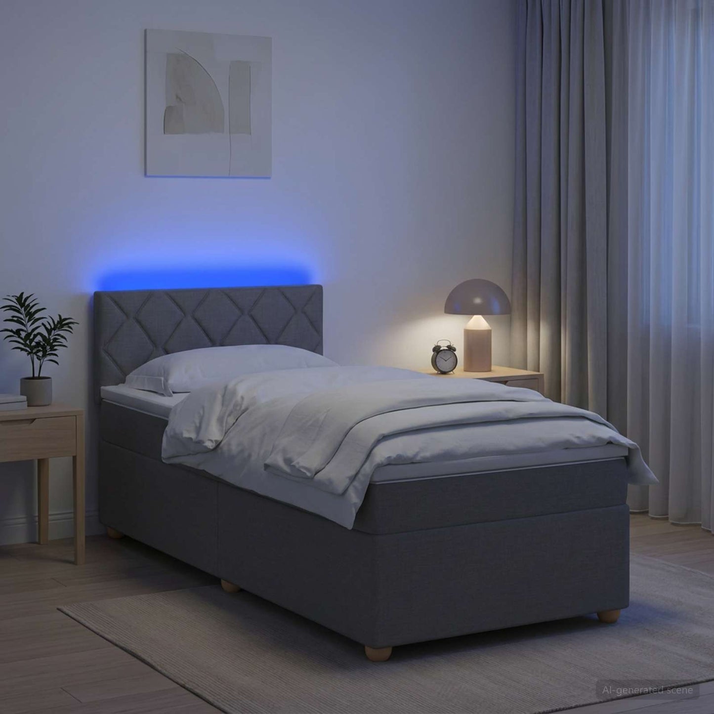 vidaXL Κρεβάτι box spring με στρώμα Ανοιχτό γκρι 80 x 200 cm Ύφασμα