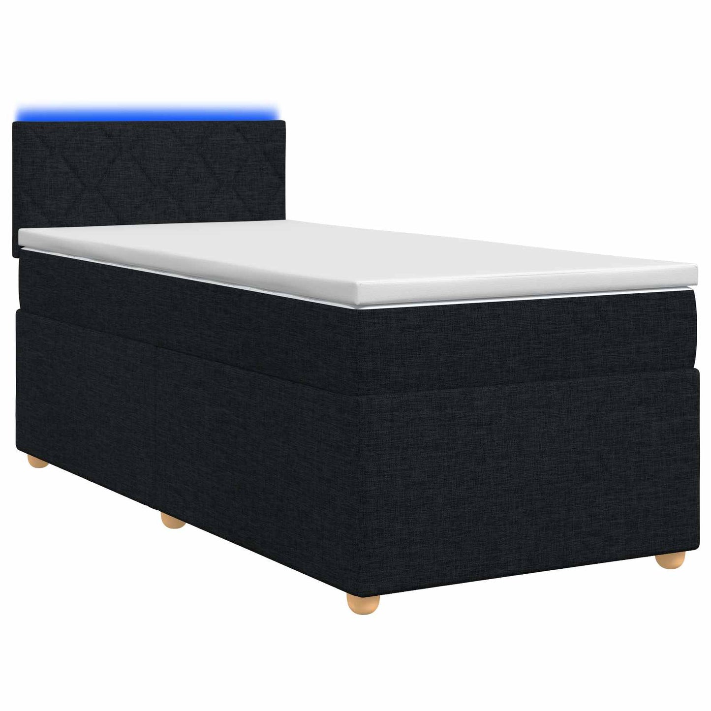 vidaXL Κρεβάτι box spring με στρώμα Μαύρο 80 x 200 cm Ύφασμα
