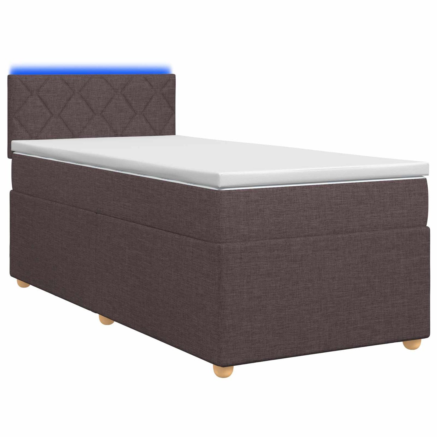 vidaXL Κρεβάτι box spring με στρώμα Σκούρο Καφέ 90 x 190 cm Ύφασμα