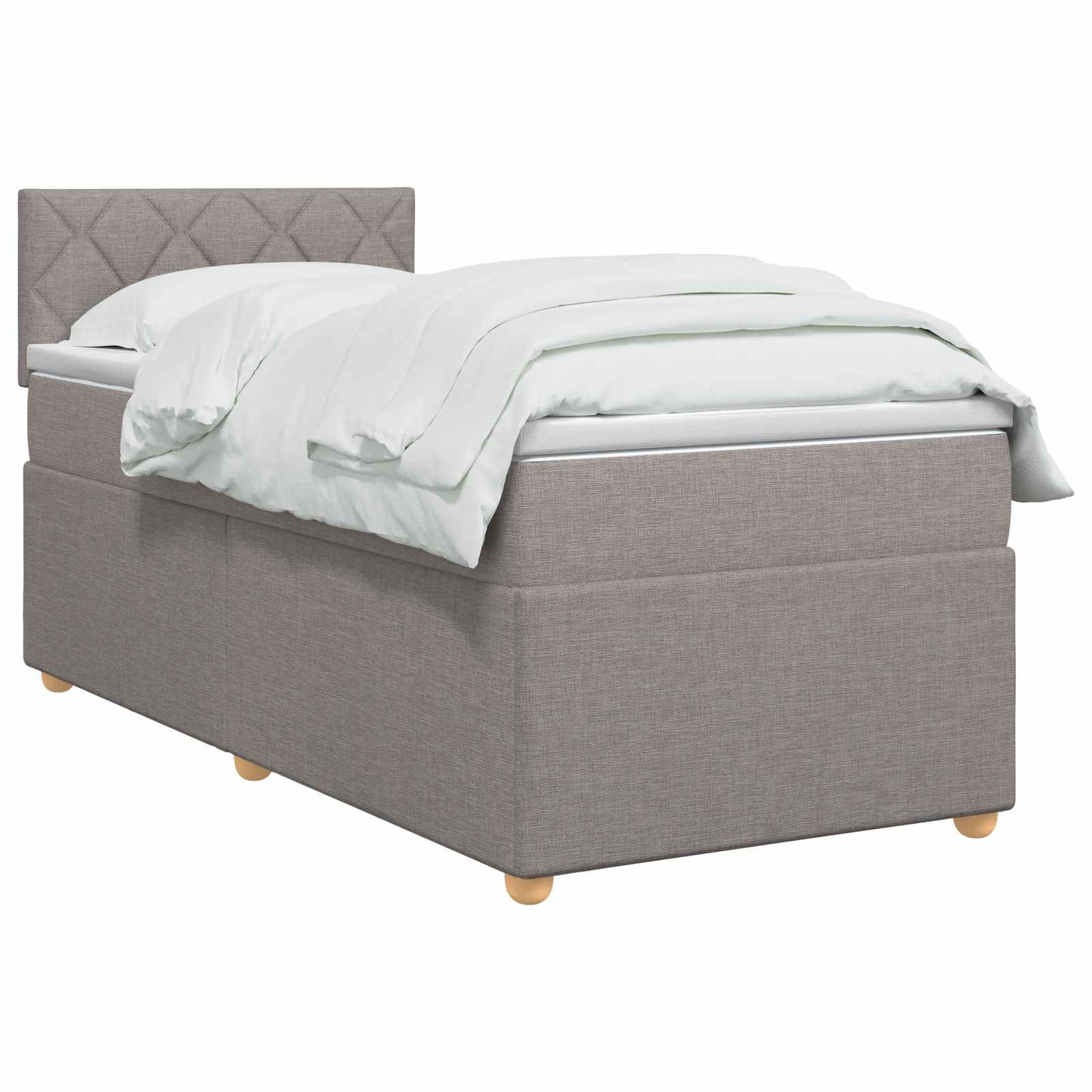 vidaXL Κρεβάτι box spring με στρώμα Taupe 90 x 190 cm Ύφασμα